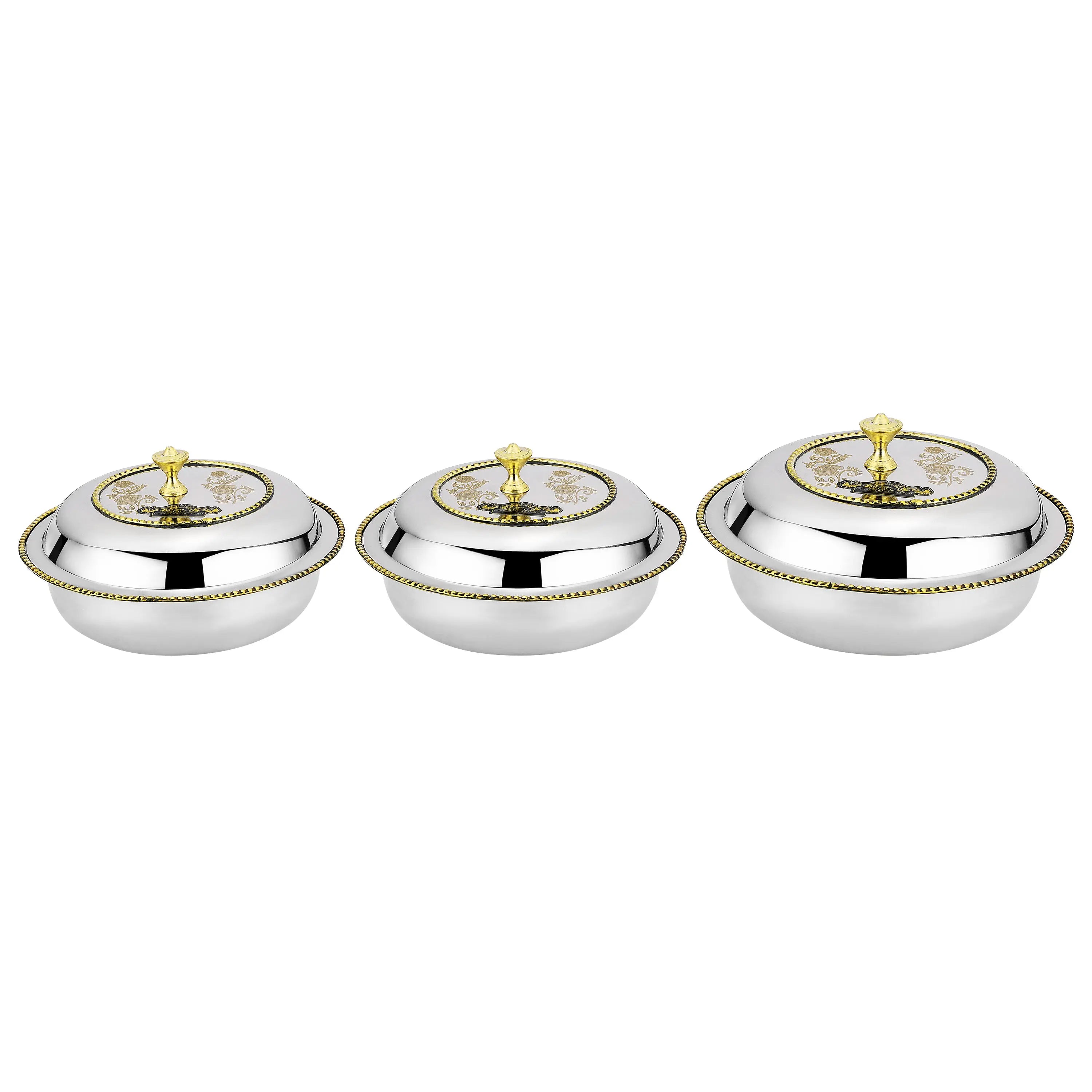 STAINLESS STEEL 2 TONE DINNER SET -51 PCS - CROCKERY WALA AND COMPANY