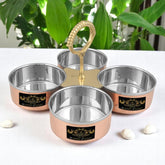 Copper Food Server Dish With Partition for Elegant Dining Crockery Wala And Company