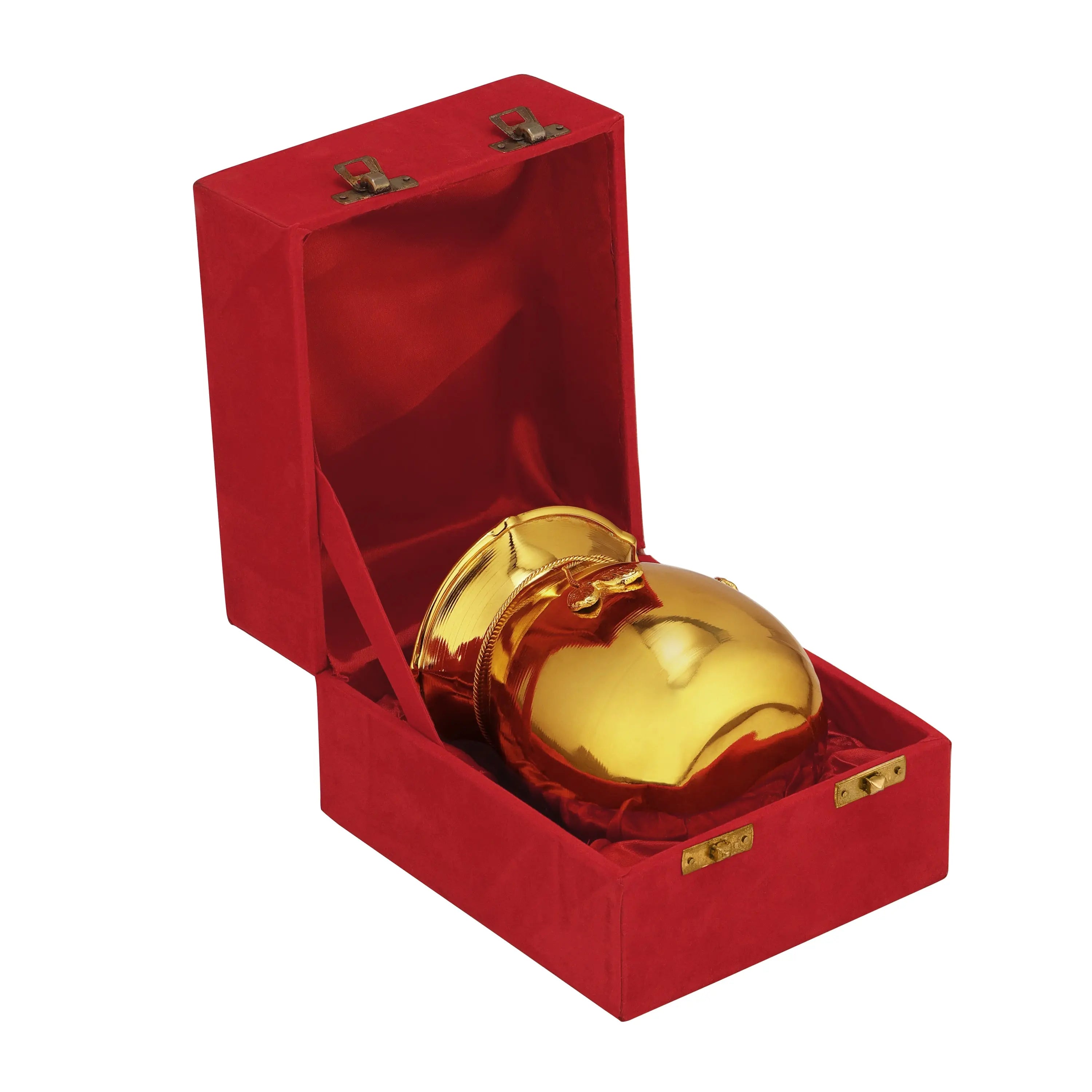 BRASS DRY FRUIT MATKI WITH VELVET BOX - CROCKERY WALA AND COMPANY