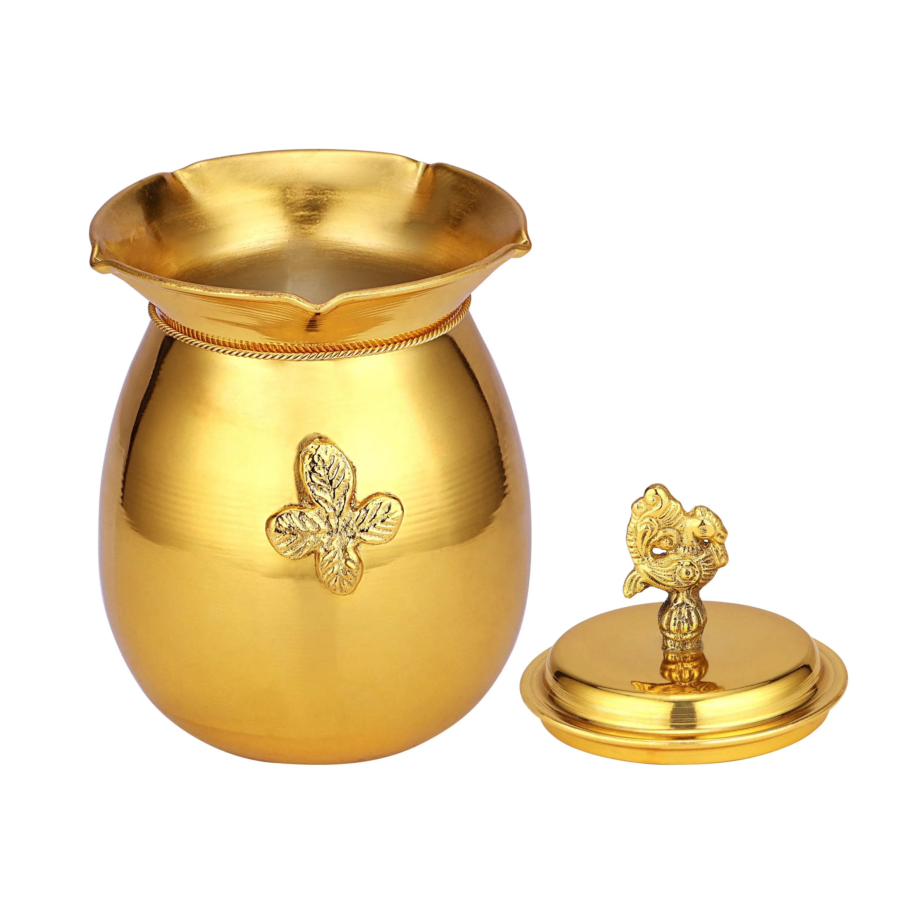 BRASS DRY FRUIT MATKI WITH VELVET BOX - CROCKERY WALA AND COMPANY