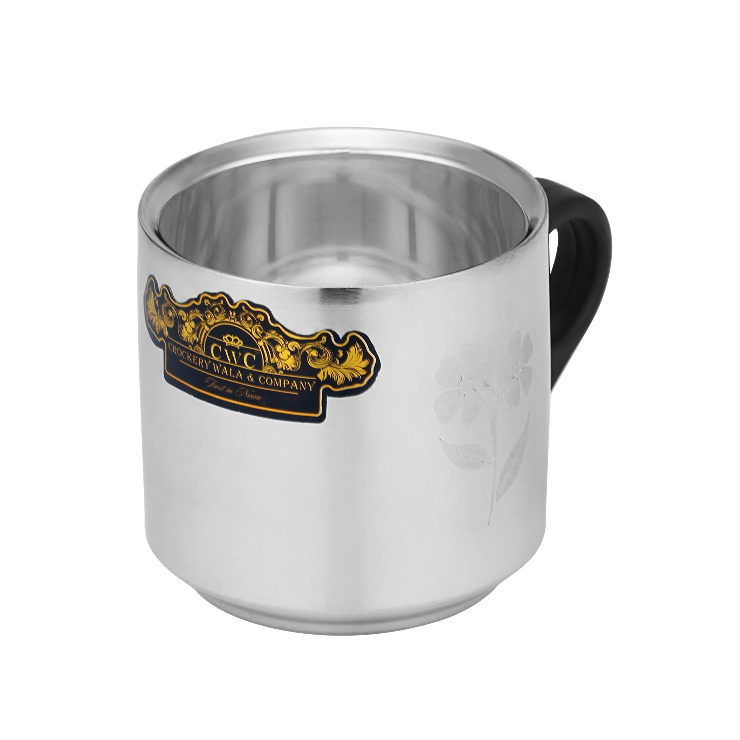 STAINLESS STEEL CHANDRAMUKHI DOUBLE WALL TEA CUP PLASTIC - CROCKERY WALA AND COMPANY