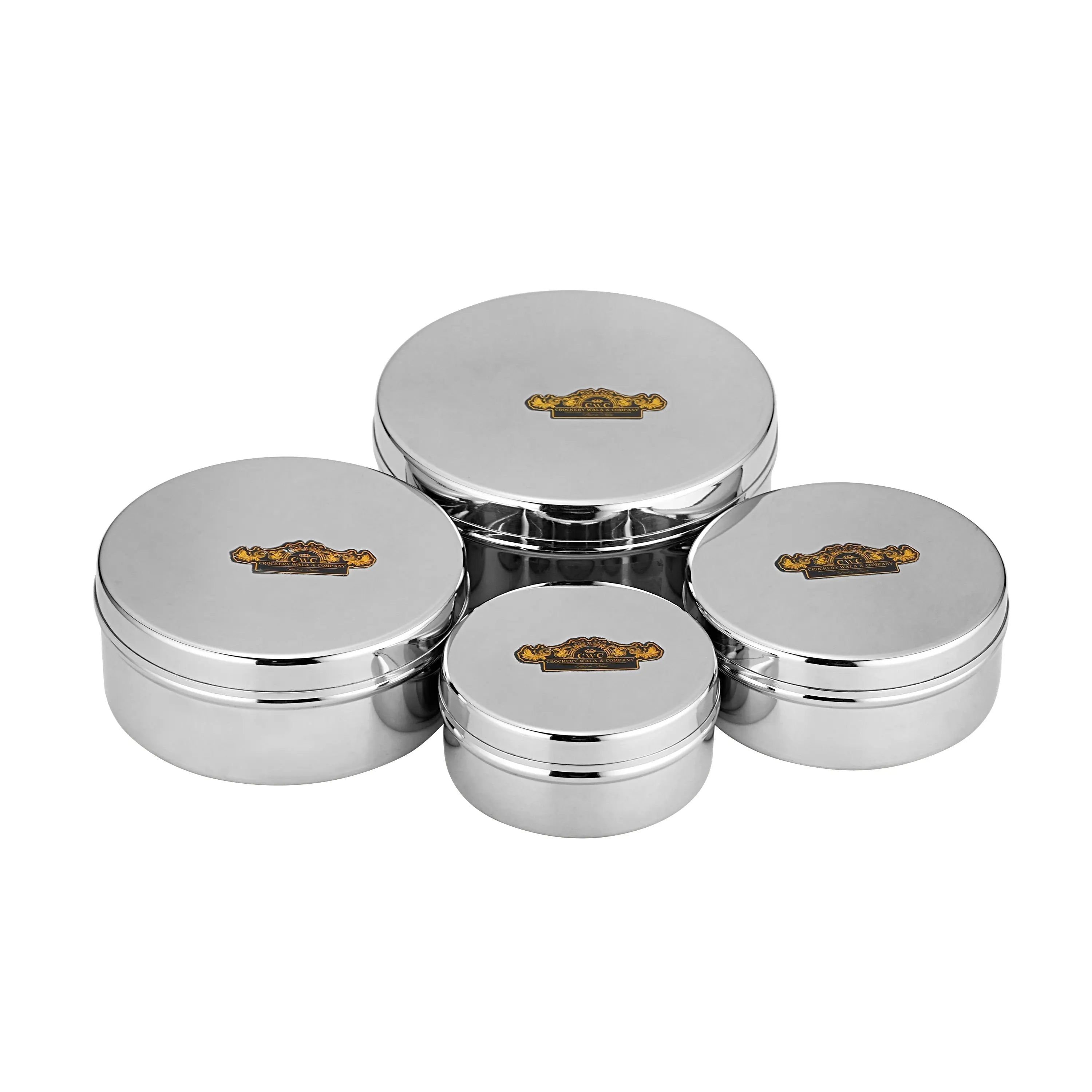 STAINLESS STEEL PLAIN PURI DIBBI - CROCKERY WALA AND COMPANY