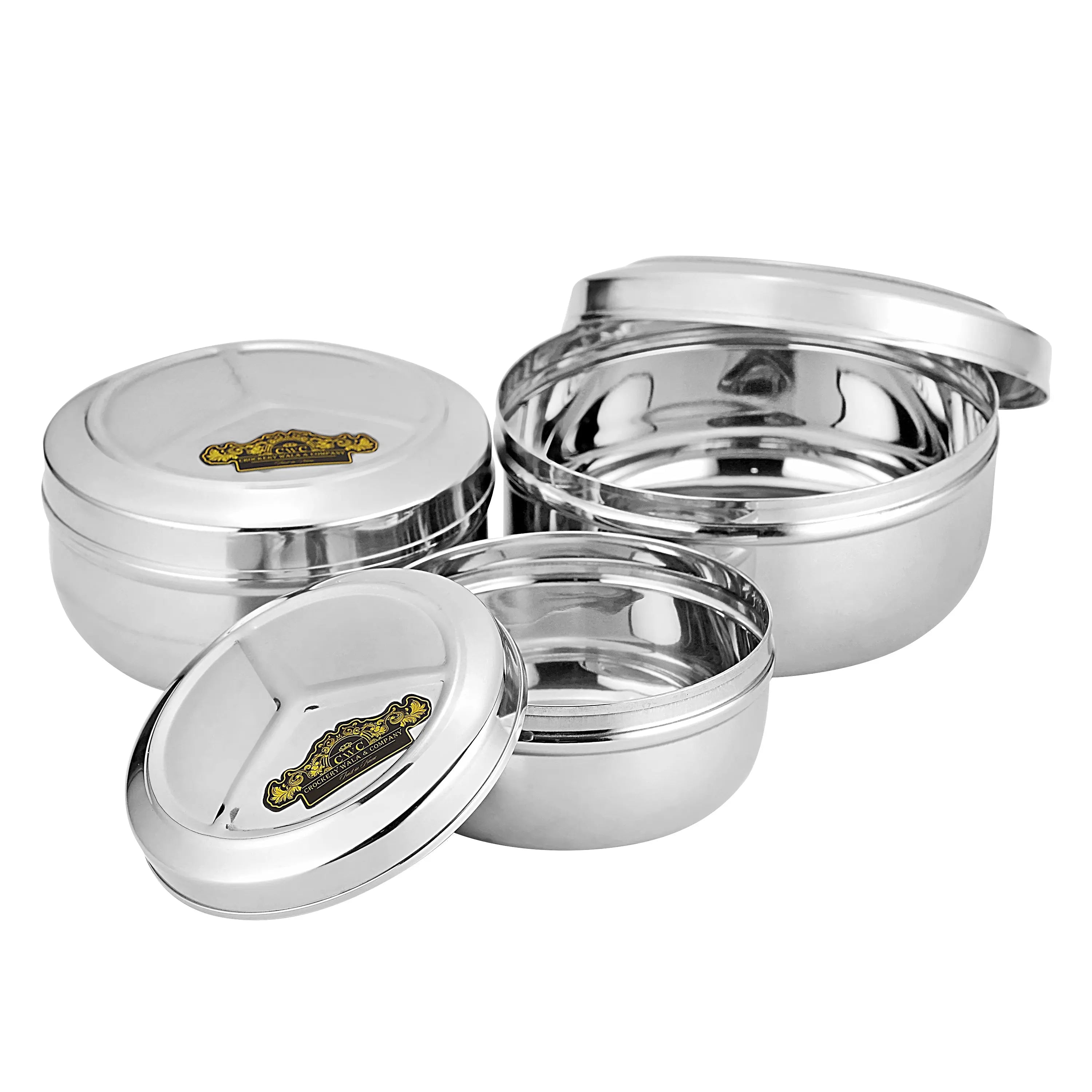 STAINLESS STEEL MERCEDES PURI DIBBI - CROCKERY WALA AND COMPANY