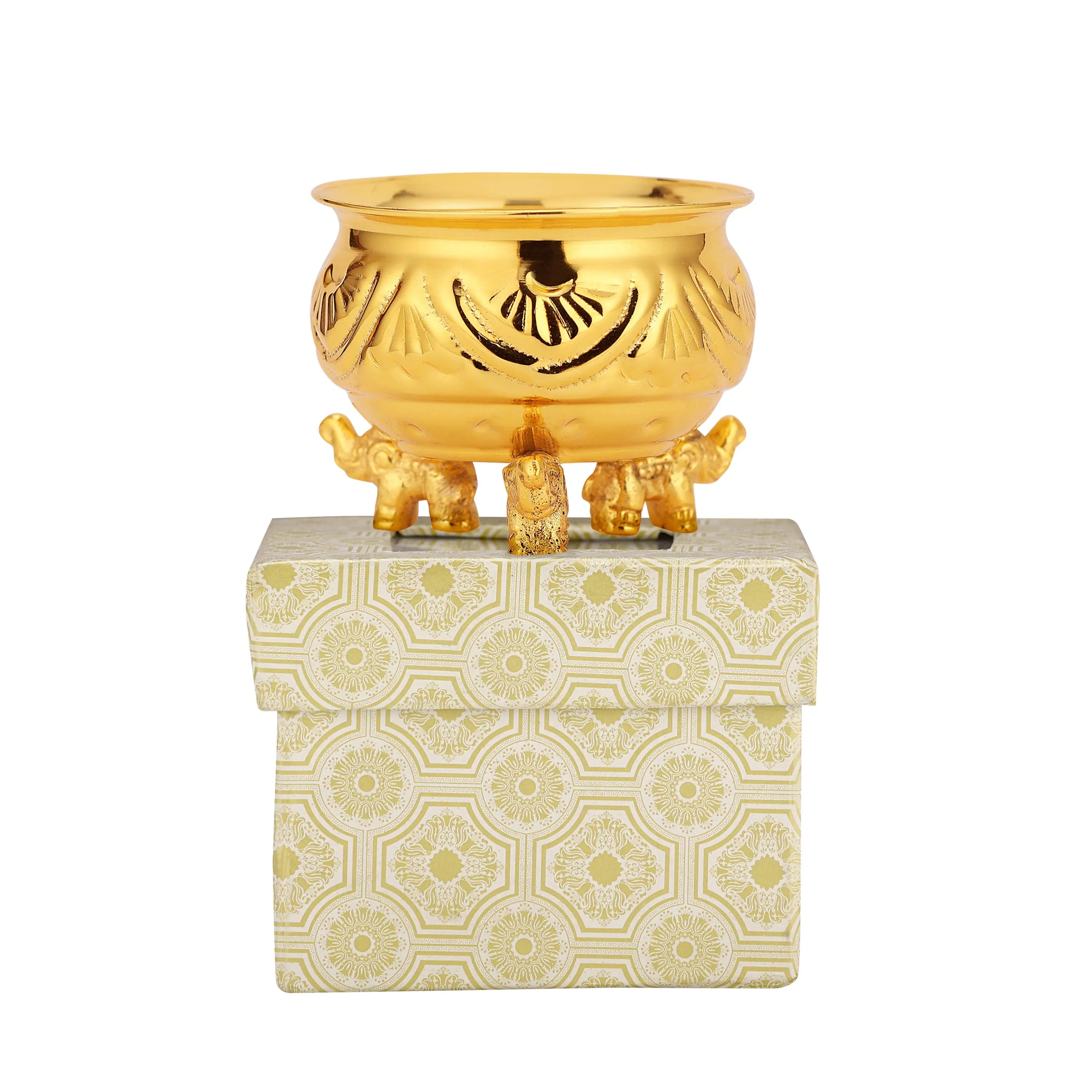 BRASS PANCH PATRA ELEPHANT WITH BOX - CROCKERY WALA AND COMPANY
