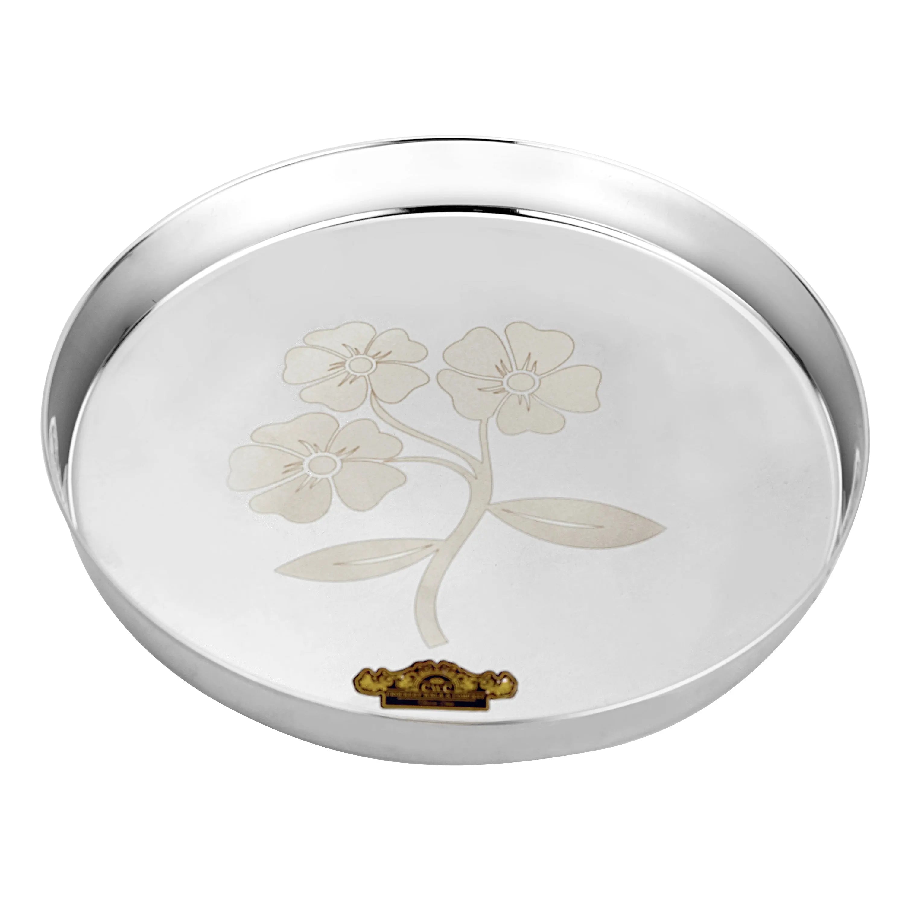 STAINLESS STEEL PLAIN LASER THALI - CROCKERY WALA AND COMPANY