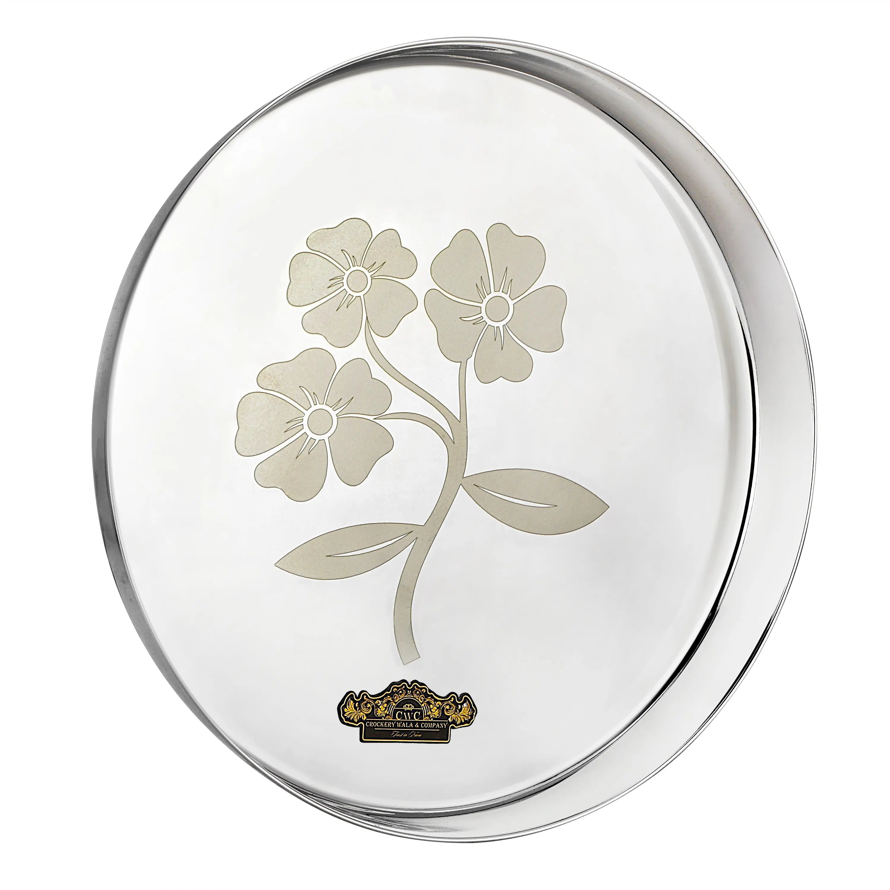 STAINLESS STEEL PLAIN LASER THALI - CROCKERY WALA AND COMPANY
