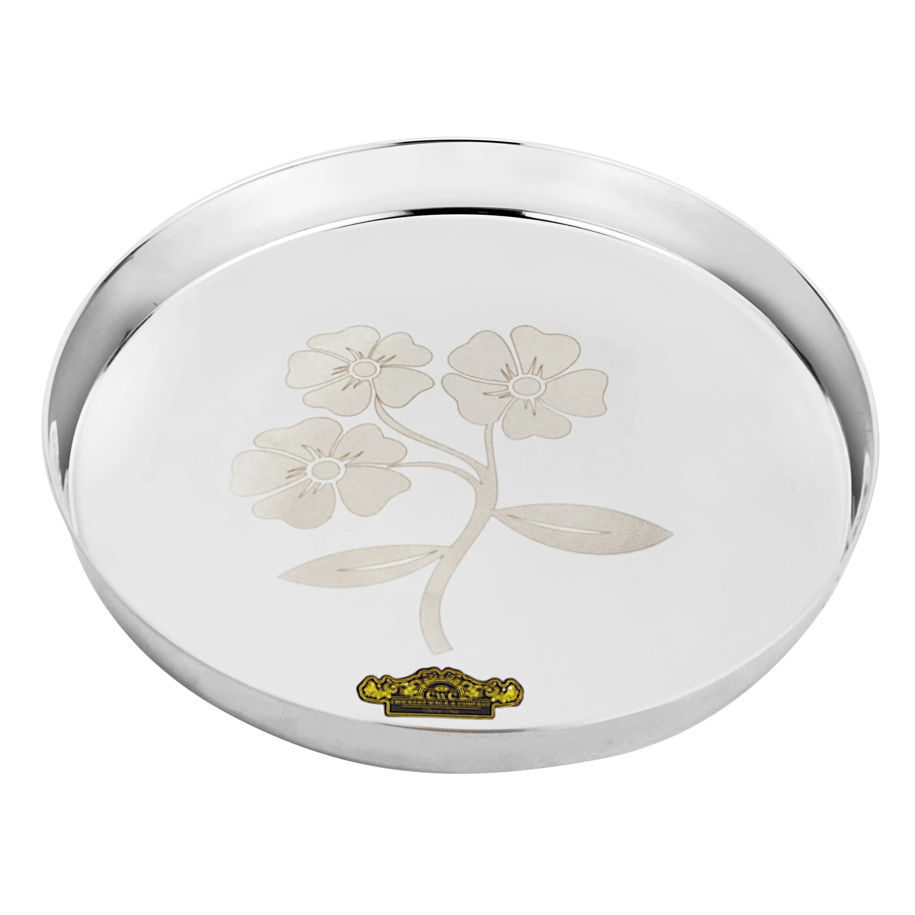 STAINLESS STEEL PLAIN LASER THALI - CROCKERY WALA AND COMPANY