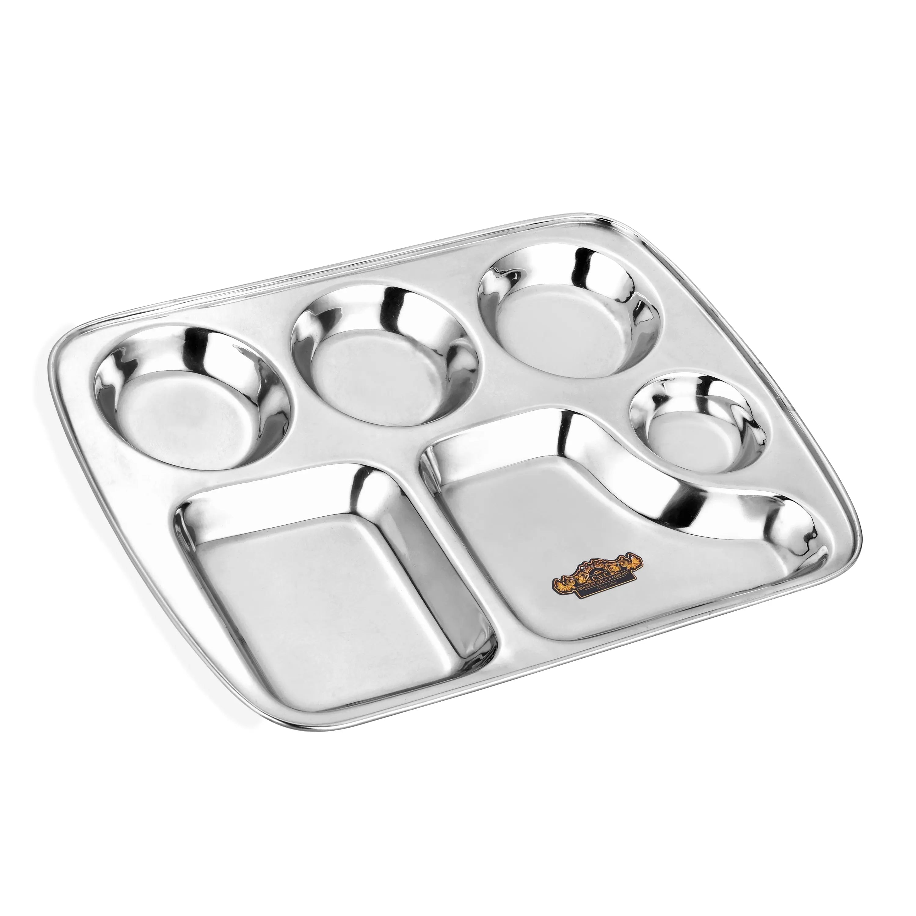 STAINLESS STEEL BHOJAN THAL 6X1 GOL - CROCKERY WALA AND COMPANY