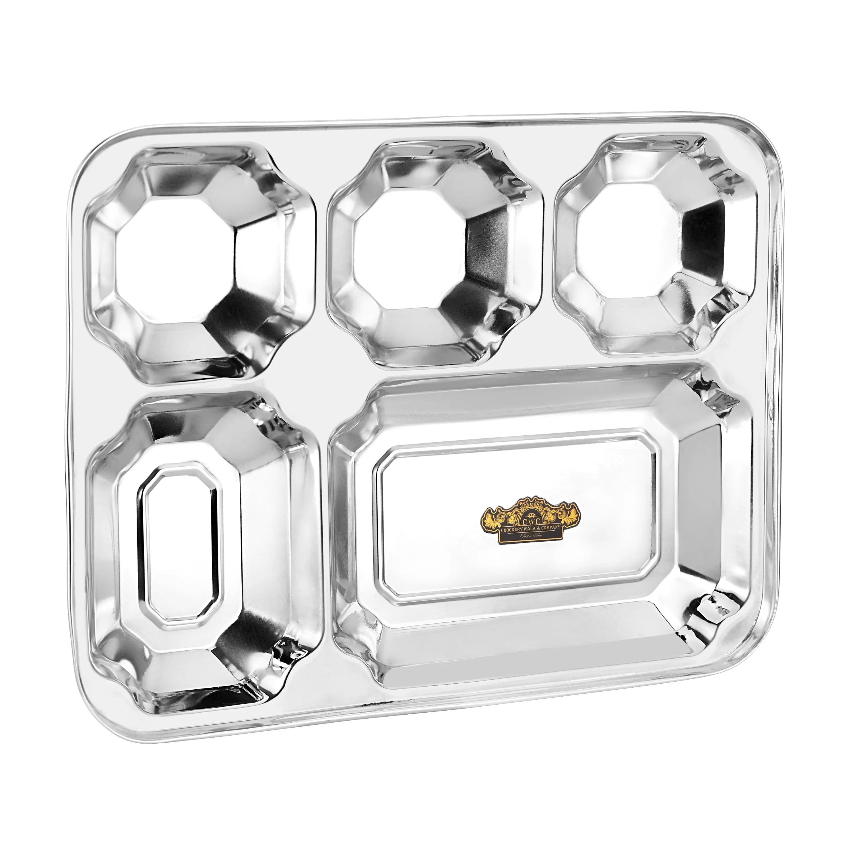 STAINLESS STEEL BHOJAN THAL 5X1 LIGHT - CROCKERY WALA AND COMPANY