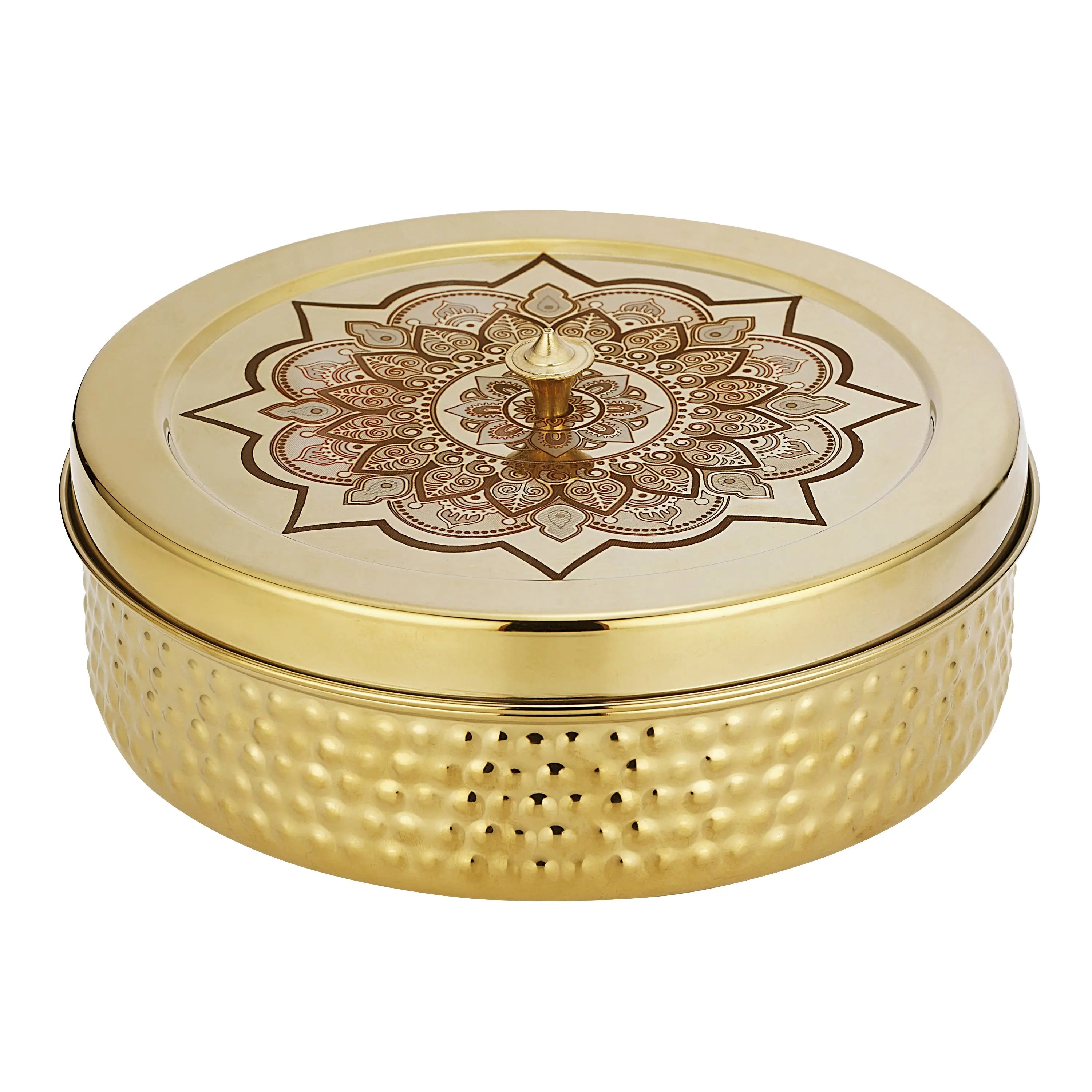 STAINLESS STEEL GOLD DIAMOND MASALA BOX PVD - CROCKERY WALA AND COMPANY