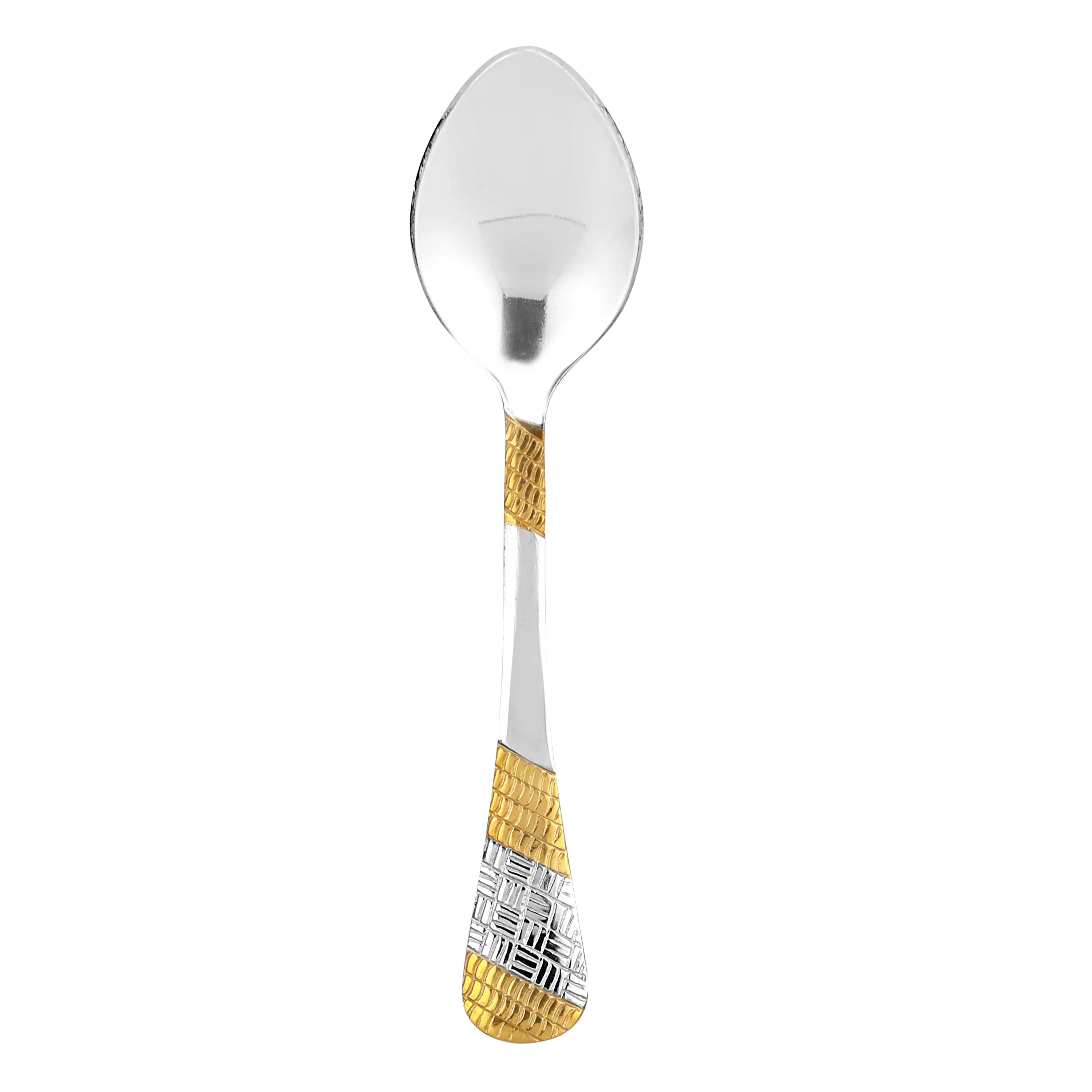 STAINLESS STEEL SPOON TWO TONE 12 G -SET 0F 12 PCS - CROCKERY WALA AND COMPANY