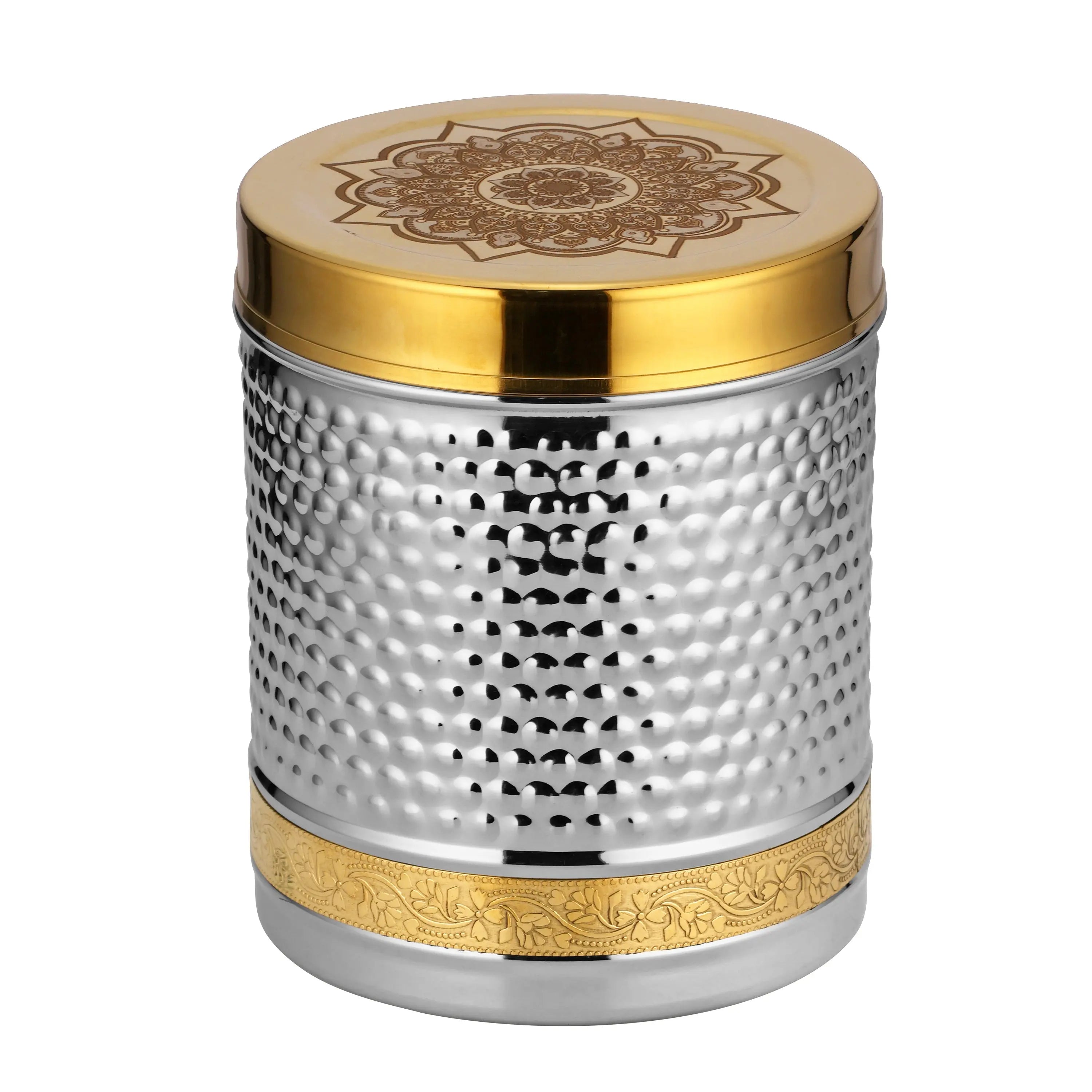 STAINLESS STEEL DEEP DIBBA GOLD PVD BOONDI DIAMOND - CROCKERY WALA AND COMPANY