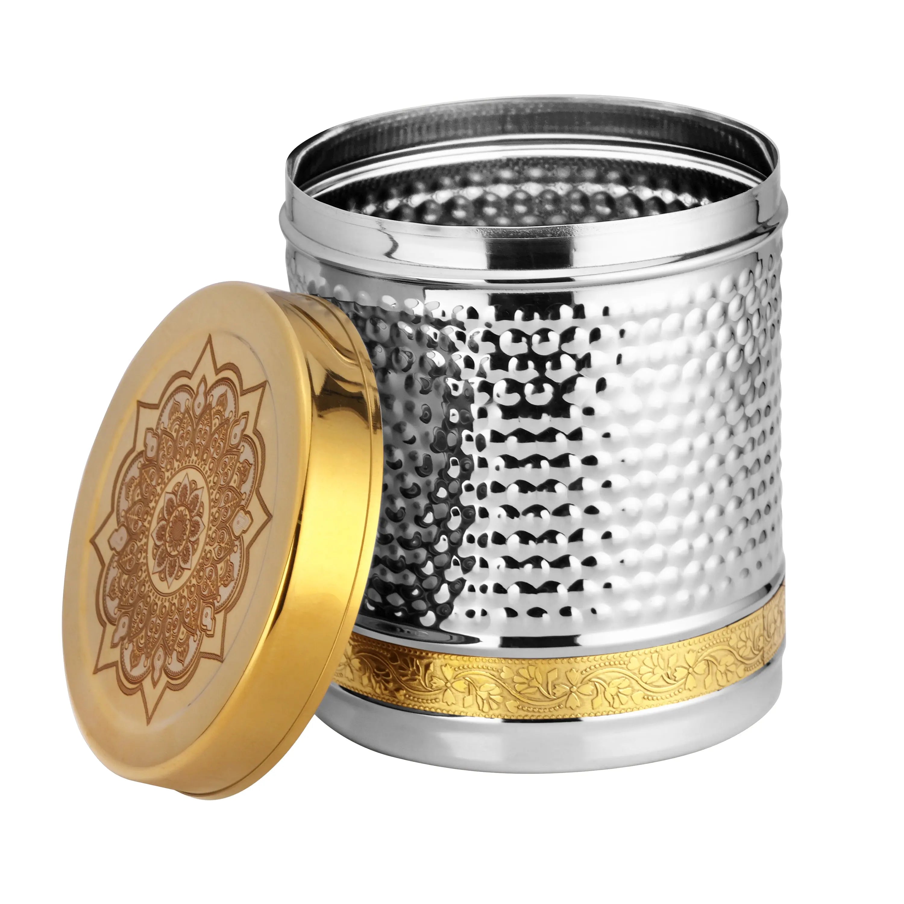 STAINLESS STEEL DEEP DIBBA GOLD PVD BOONDI DIAMOND - CROCKERY WALA AND COMPANY