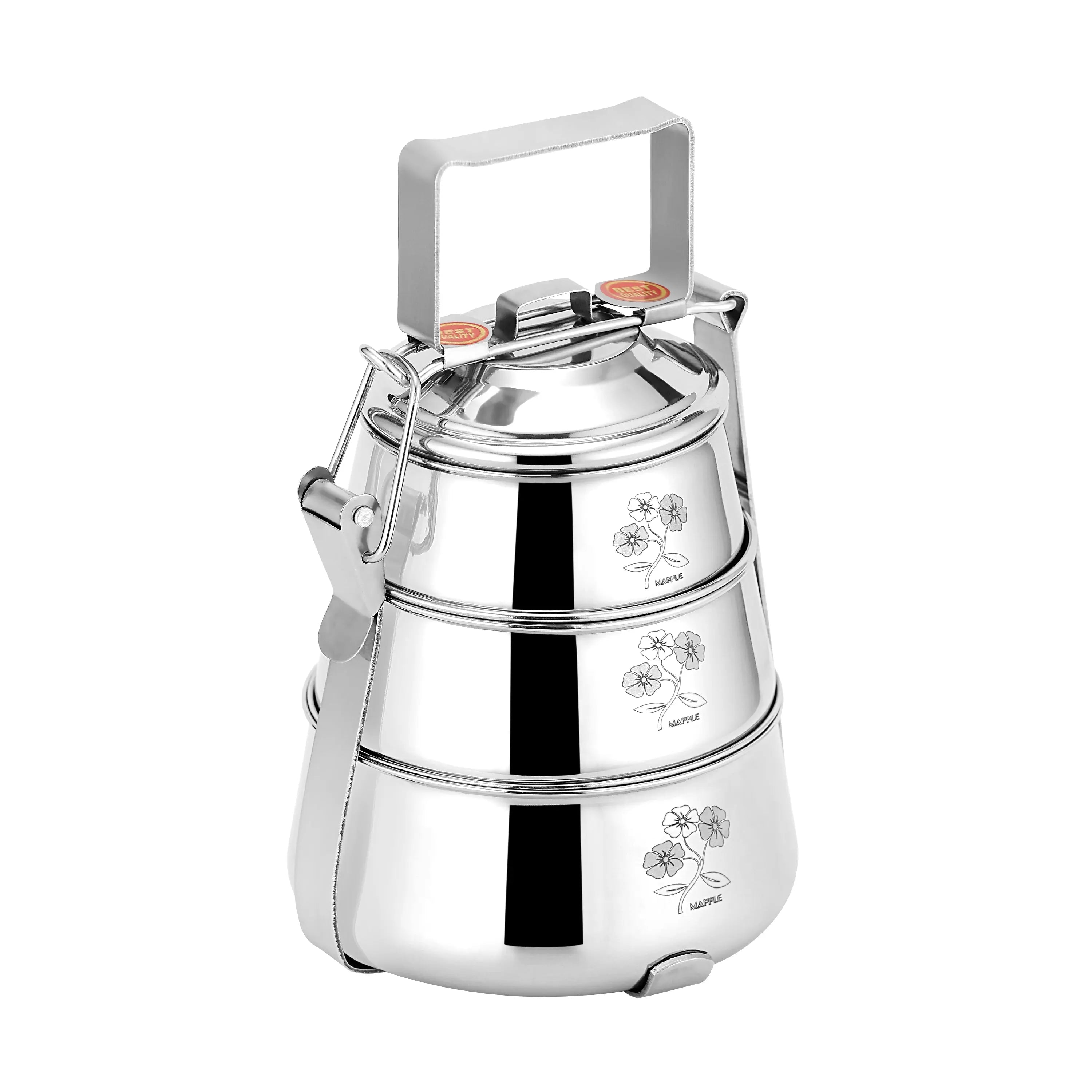 STAINLESS STEEL PYRAMID TIFFIN - CROCKERY WALA AND COMPANY
