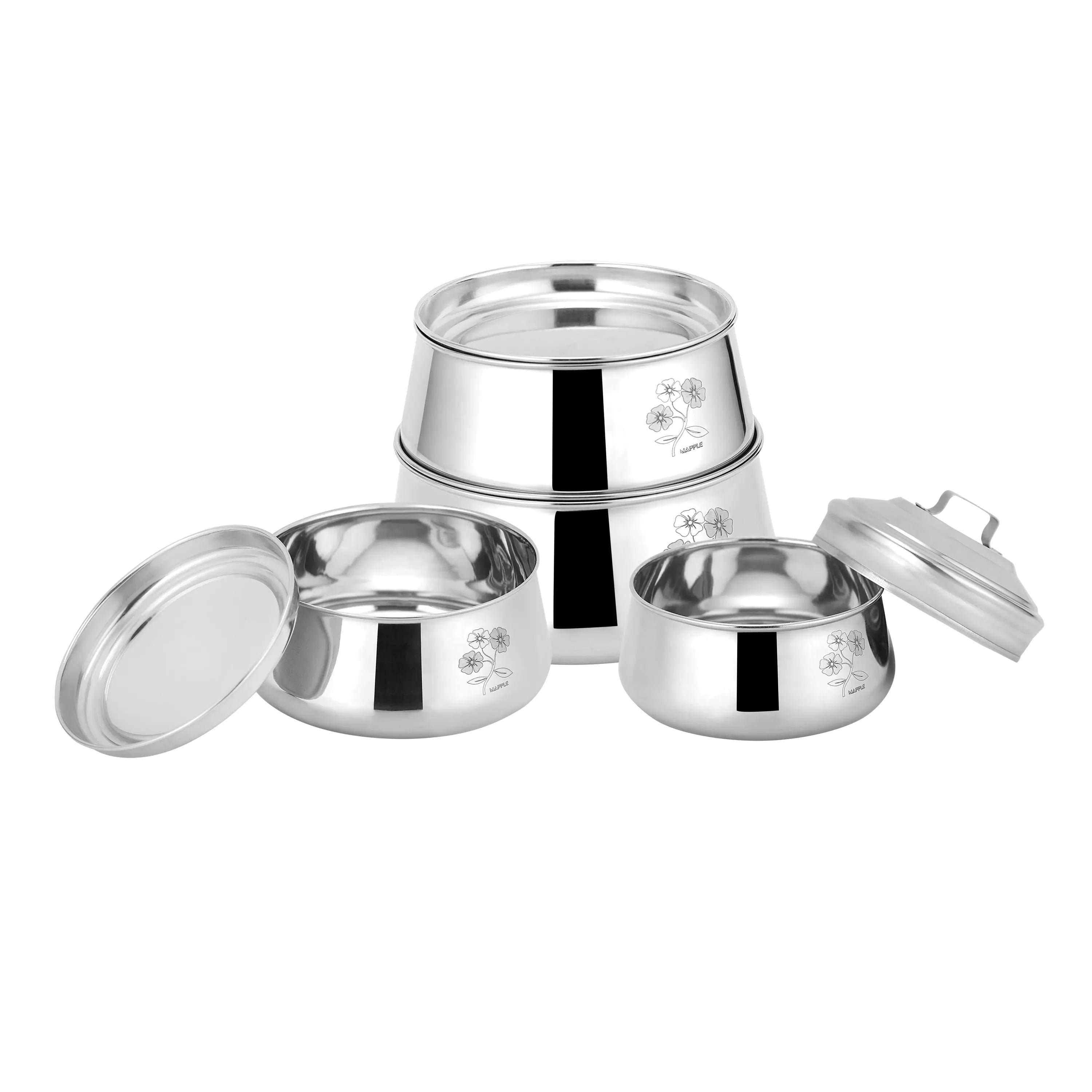 STAINLESS STEEL PYRAMID TIFFIN - CROCKERY WALA AND COMPANY