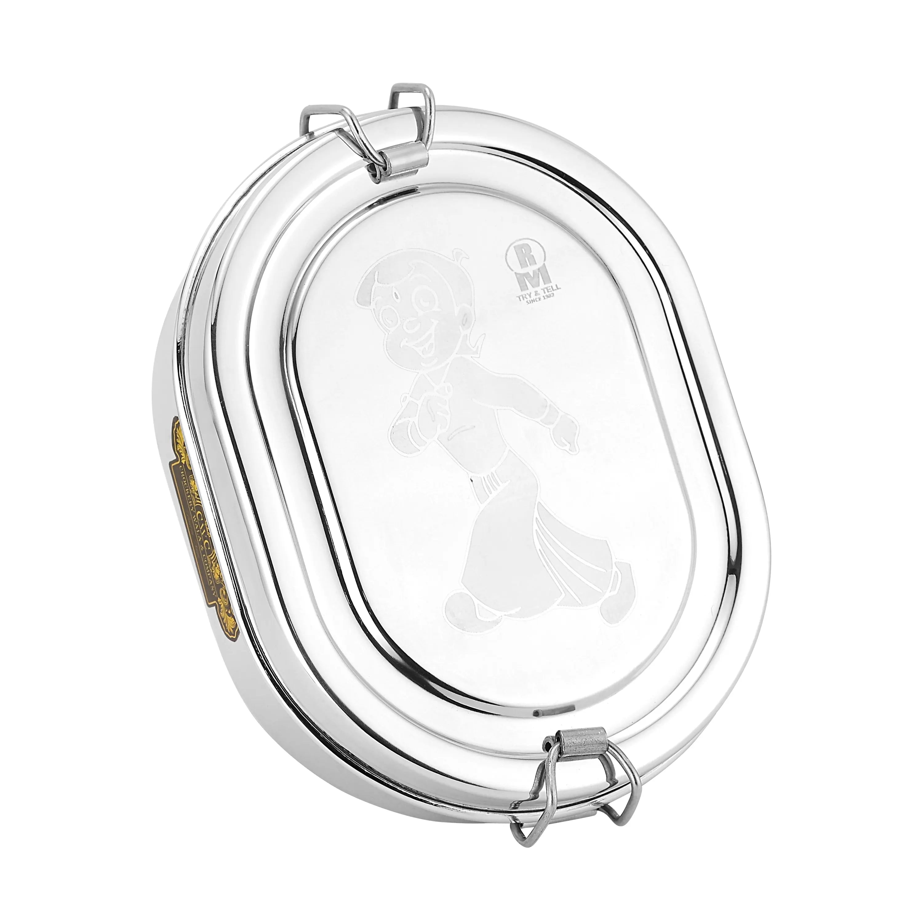 STAINLESS STEEL OVAL LUNCH BOX (CHOTA BHIM) - CROCKERY WALA AND COMPANY