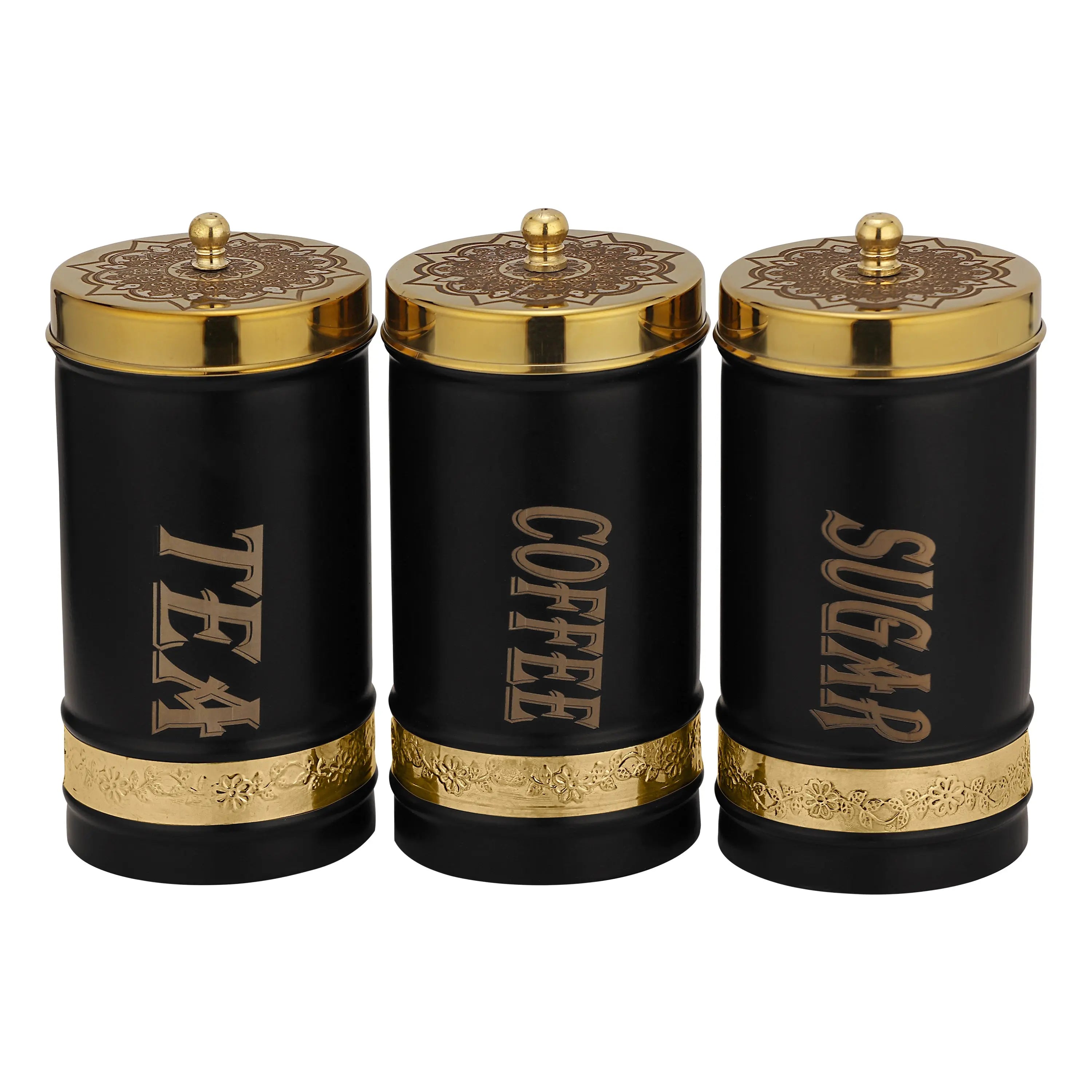 STAINLESS STEEL TEA SUGAR COFFEE BLACK GOLD - CROCKERY WALA AND COMPANY