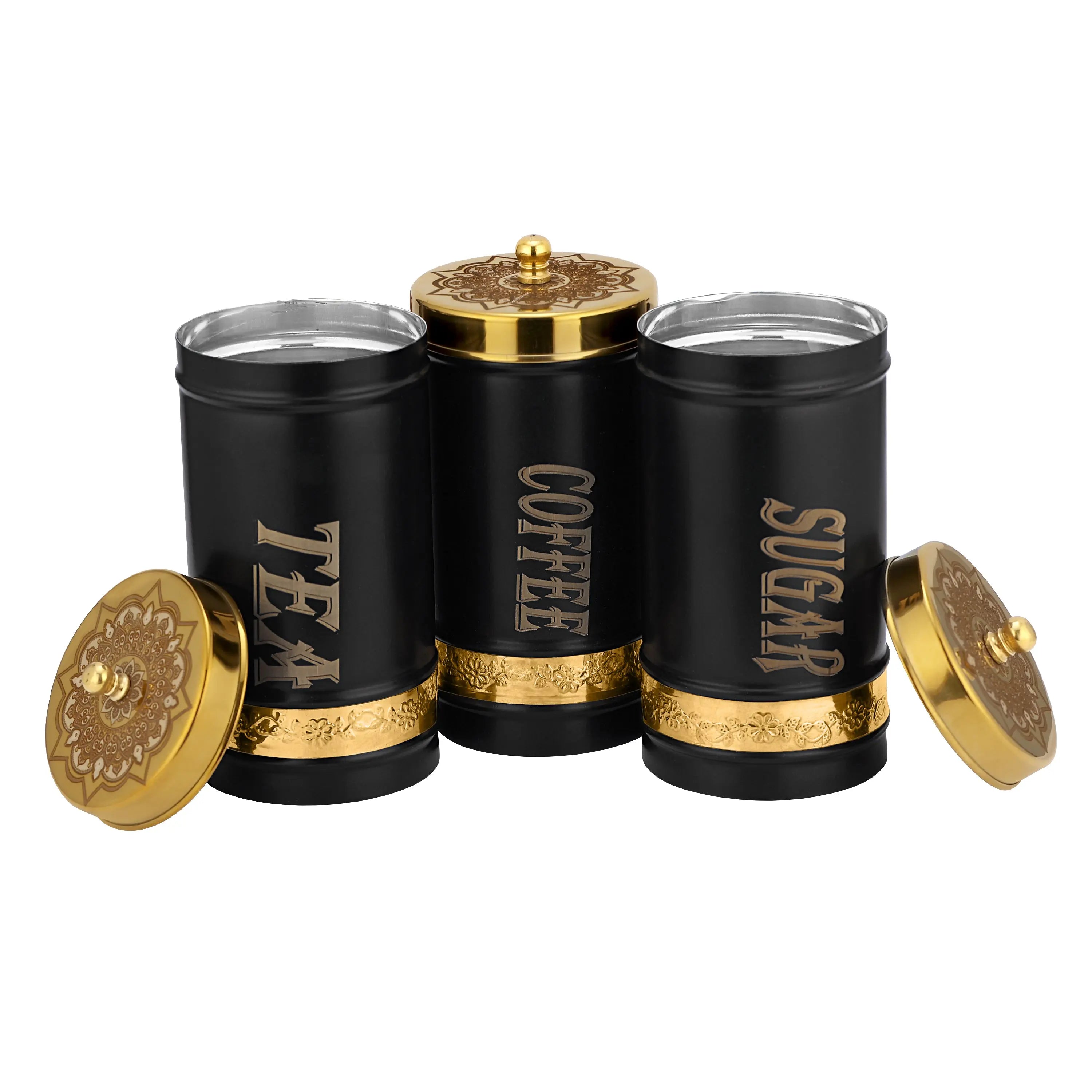 STAINLESS STEEL TEA SUGAR COFFEE BLACK GOLD - CROCKERY WALA AND COMPANY