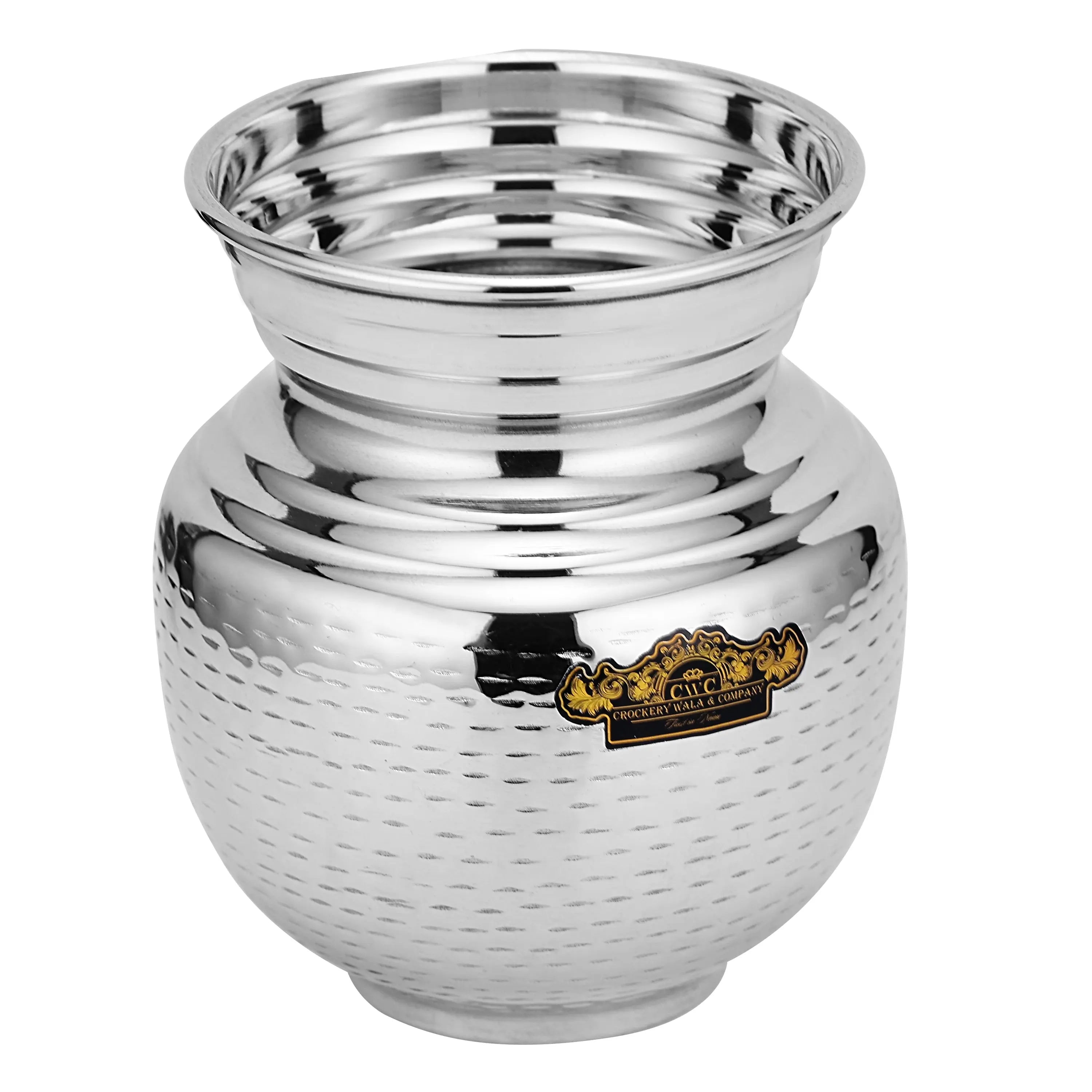 STAINLESS STEEL LOTA KALASH HAMMERED - CROCKERY WALA AND COMPANY
