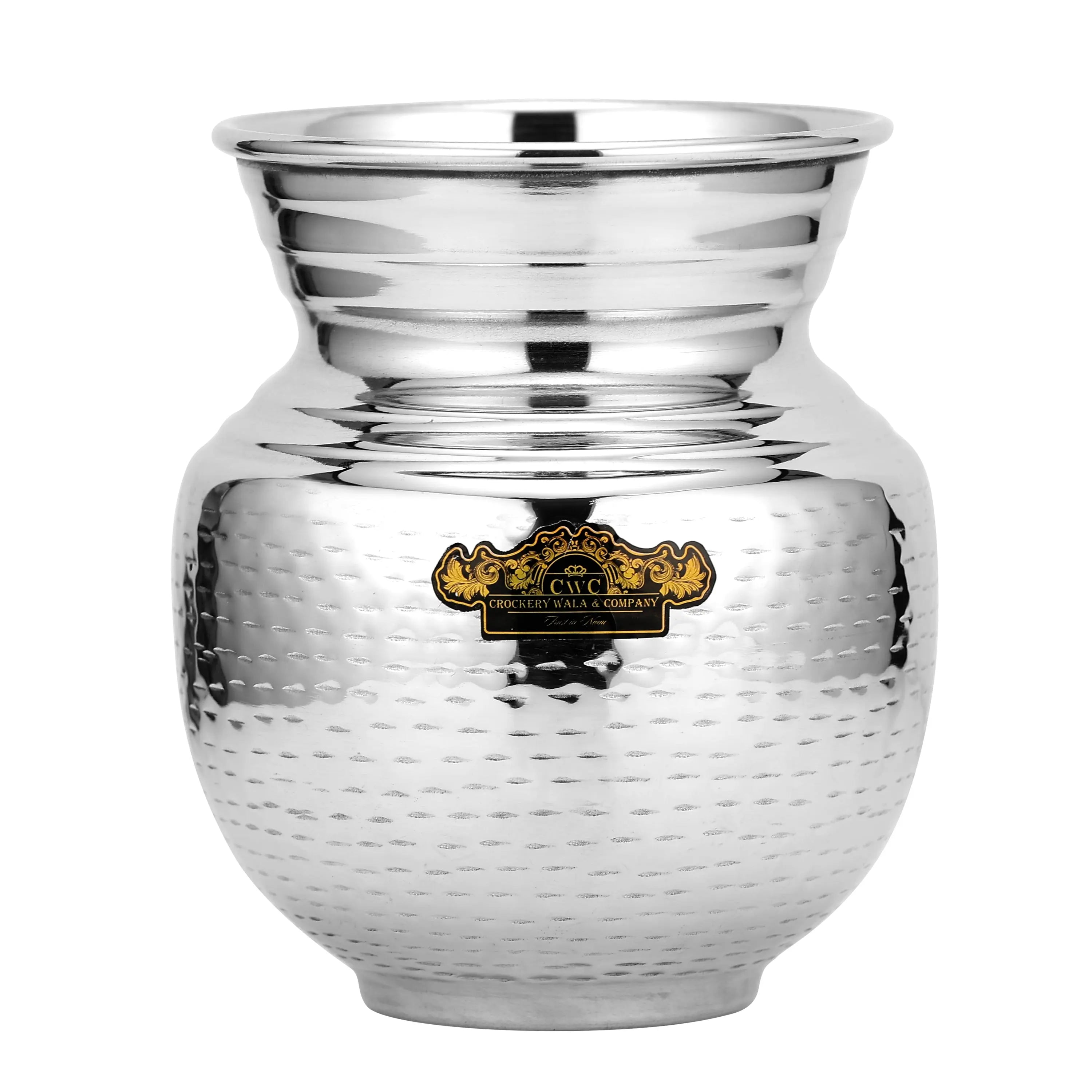 STAINLESS STEEL LOTA KALASH HAMMERED - CROCKERY WALA AND COMPANY