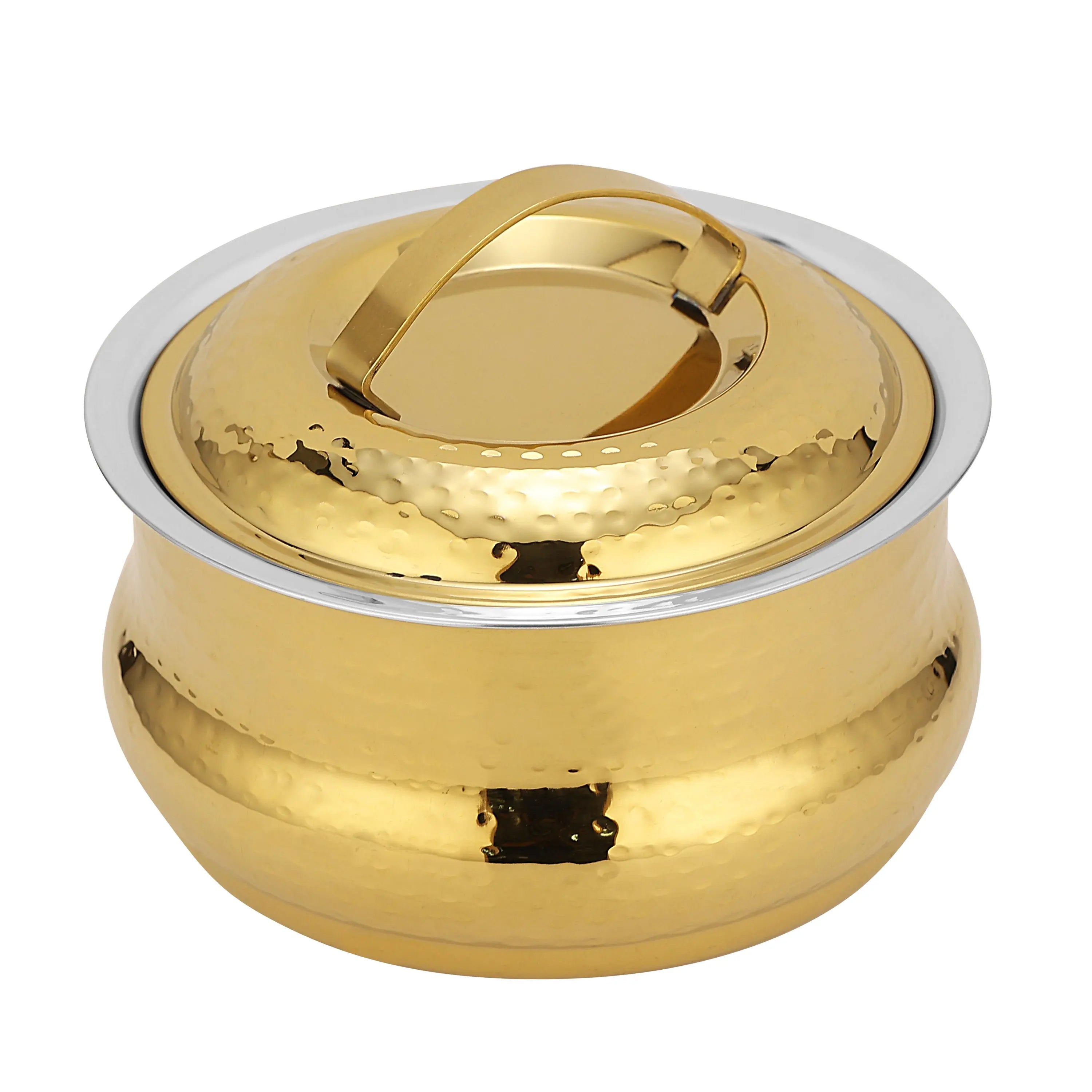 STAINLESS STEEL GOLD PVD HAMMER CASSEROLE - CROCKERY WALA AND COMPANY