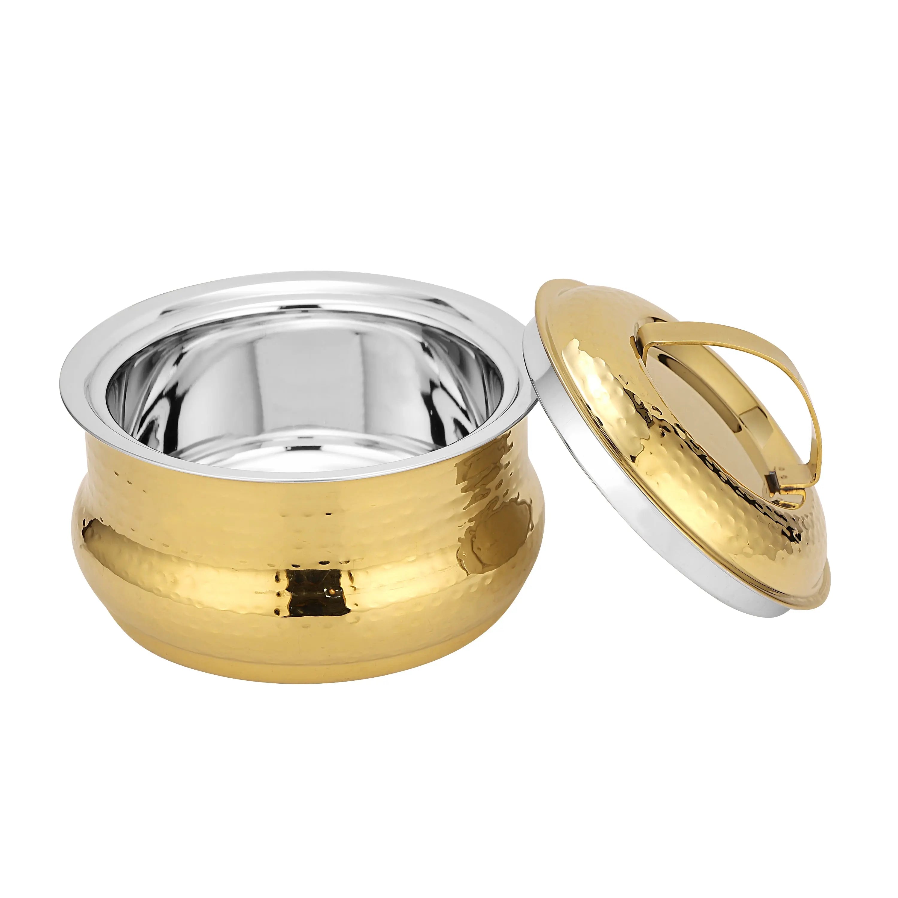 STAINLESS STEEL GOLD PVD HAMMER CASSEROLE - CROCKERY WALA AND COMPANY