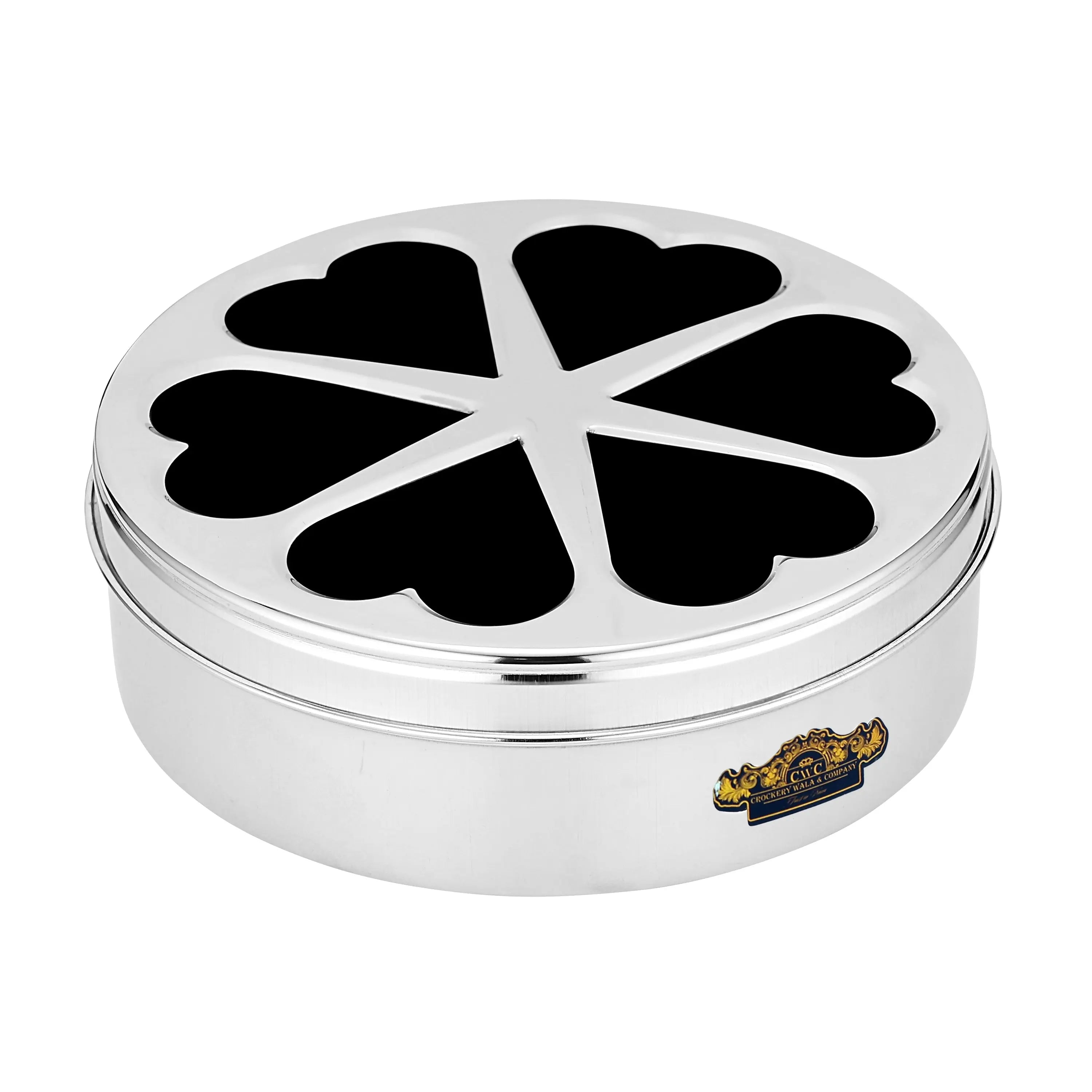 STAINLESS STEEL MASALA BOX VALENTINE - CROCKERY WALA AND COMPANY