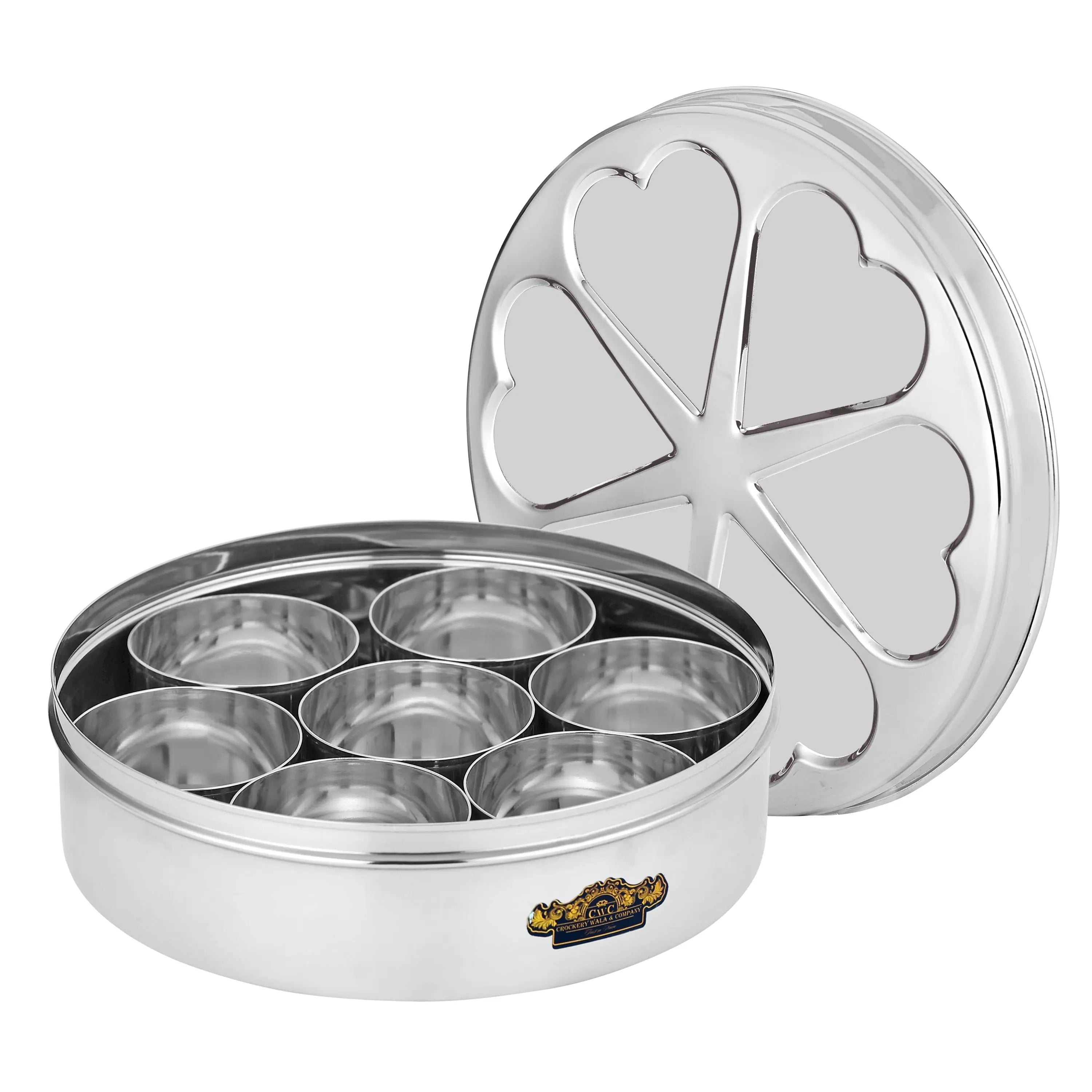STAINLESS STEEL MASALA BOX VALENTINE - CROCKERY WALA AND COMPANY