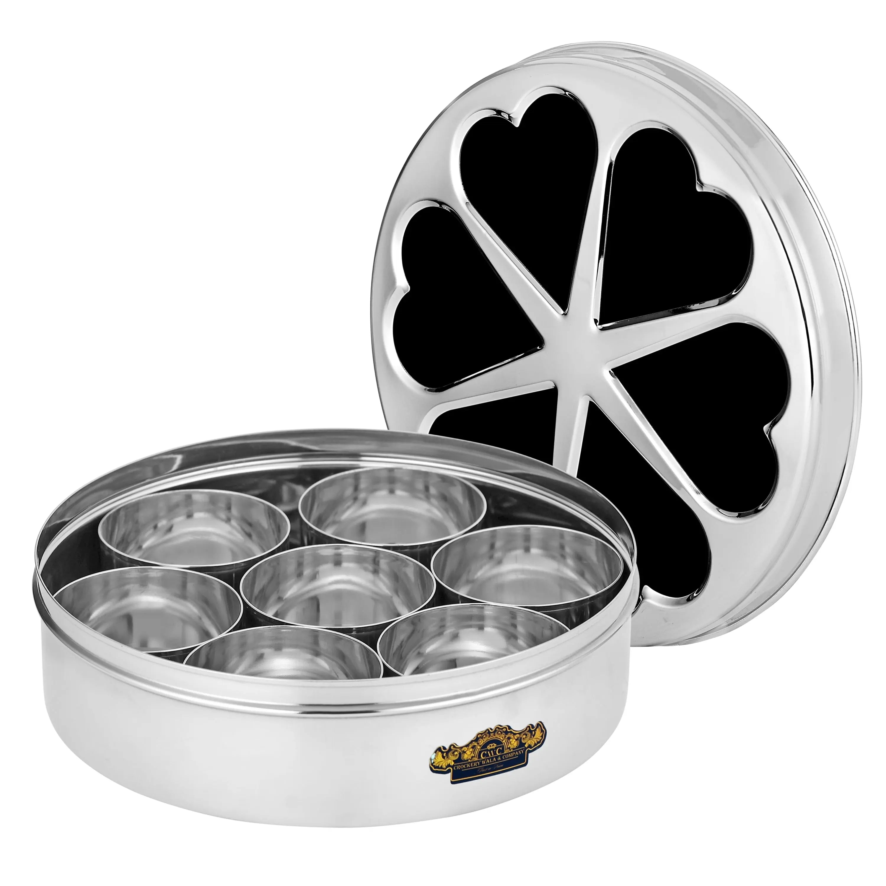 STAINLESS STEEL MASALA BOX VALENTINE - CROCKERY WALA AND COMPANY