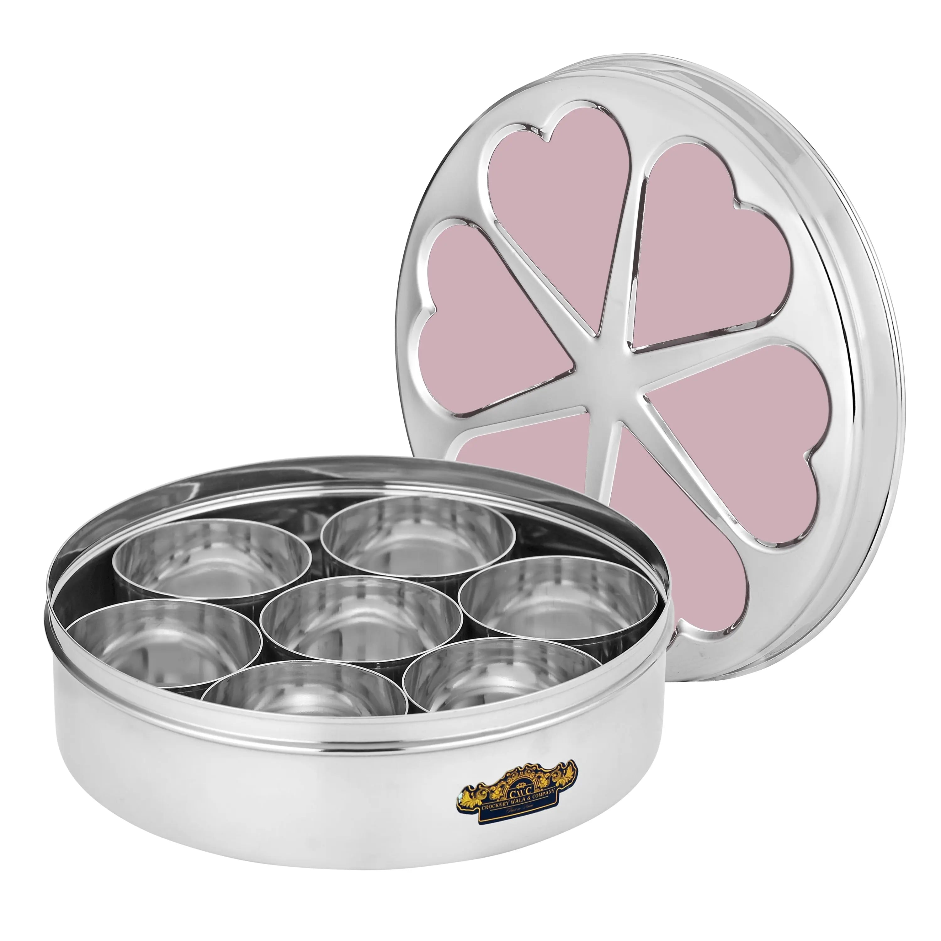 STAINLESS STEEL MASALA BOX VALENTINE - CROCKERY WALA AND COMPANY