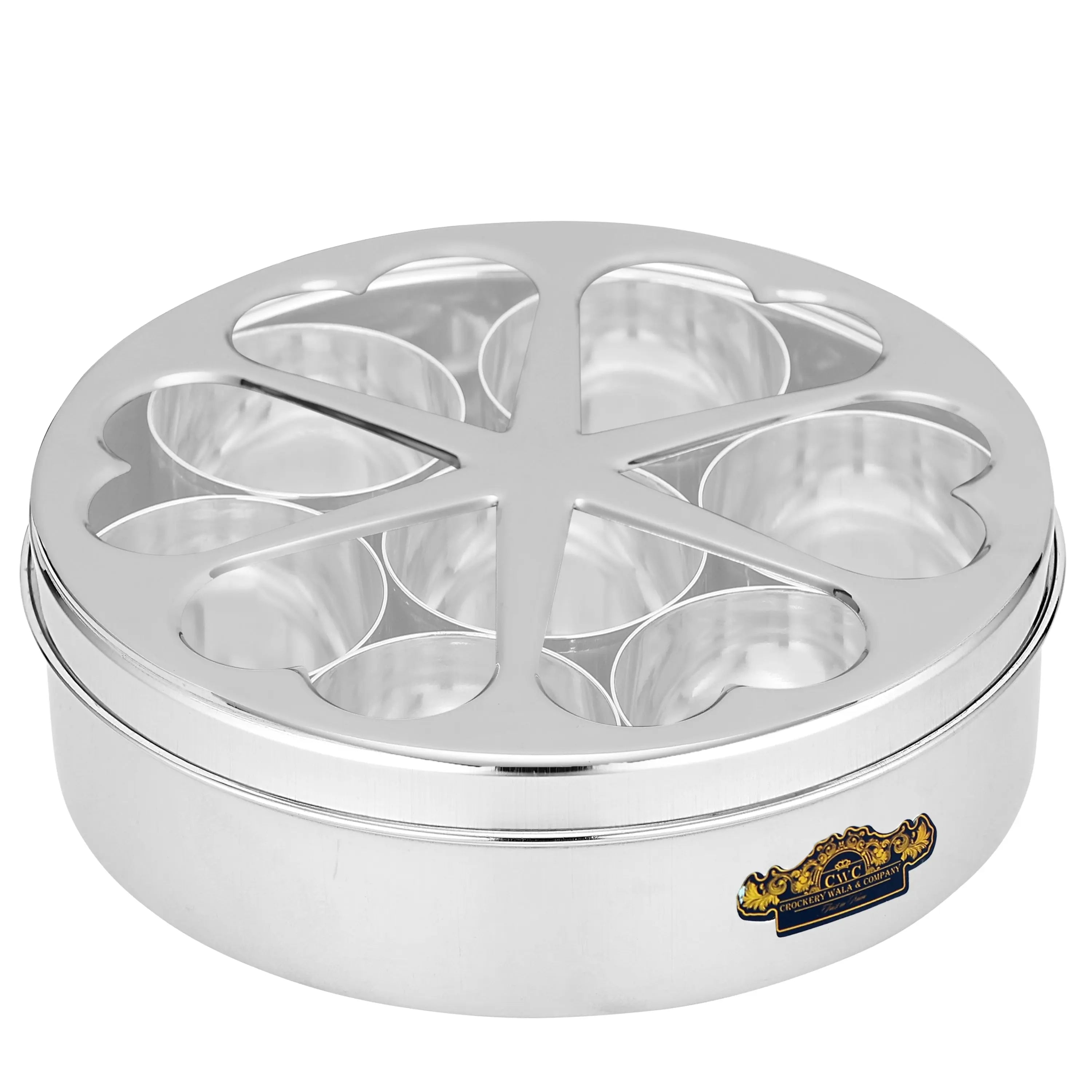 STAINLESS STEEL MASALA BOX VALENTINE - CROCKERY WALA AND COMPANY