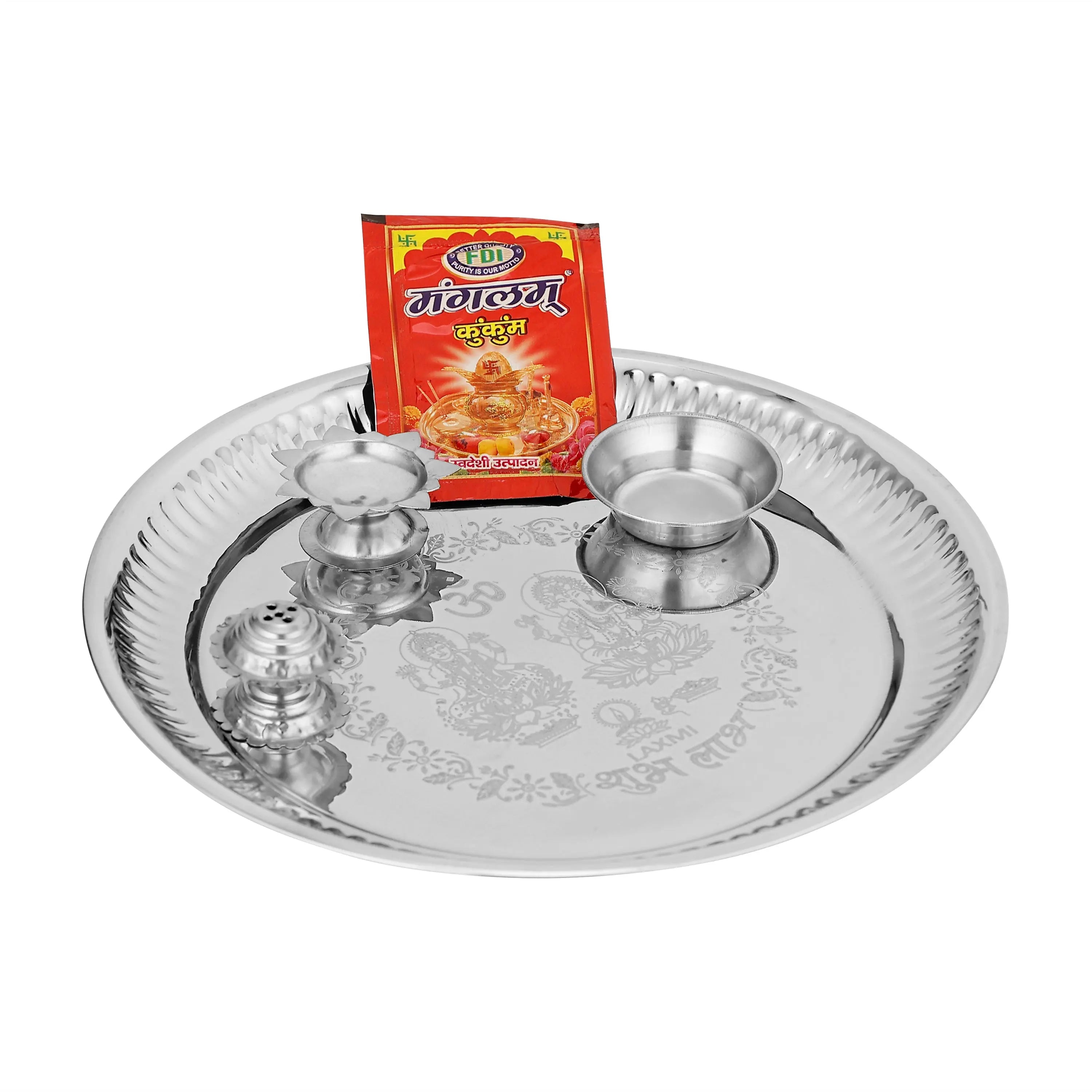 STAINLESS STEEL POOJA THALI SET - CROCKERY WALA AND COMPANY