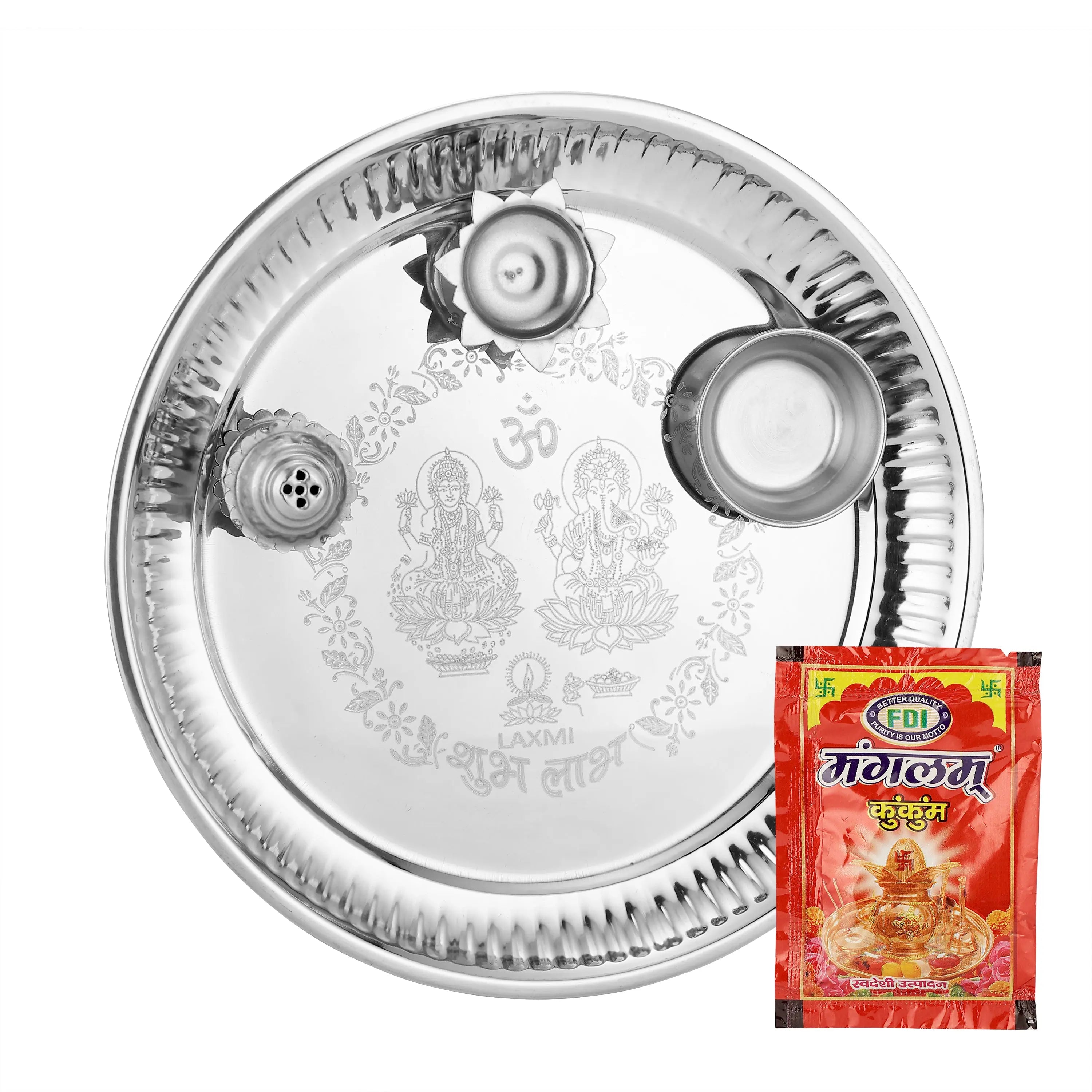 STAINLESS STEEL POOJA THALI SET - CROCKERY WALA AND COMPANY