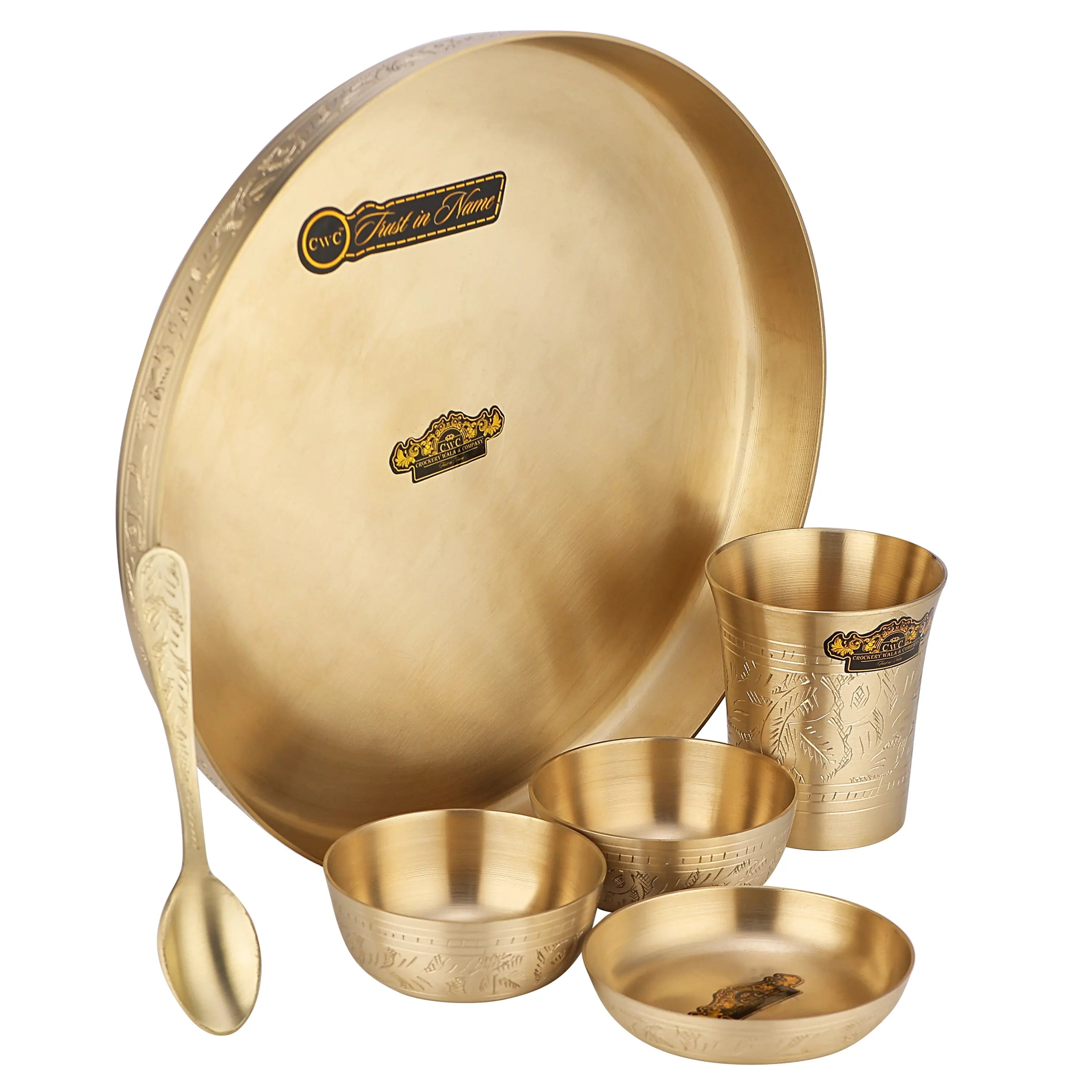 Bronze Japani thali set - 6 PCS - CROCKERY WALA AND COMPANY