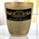 Pure Brass Embossed Glass Tumbler for Drinking Water 200 ml Crockery Wala And Company Ltd