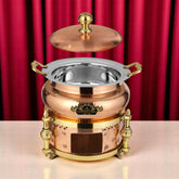 Crockery Wala And Company Copper Steel Chaffing Dish 6 Liters Crockery Wala And Company