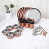 Crockery Wala And Company Royal Steel Copper Dinner Set 24 Pcs crockerywala.com