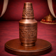 Pure Copper Antique Bedside Jar With Hand Carving Smoky Finish