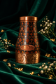 Crockerywala Royal Lotus Antique Copper Bedside Jar