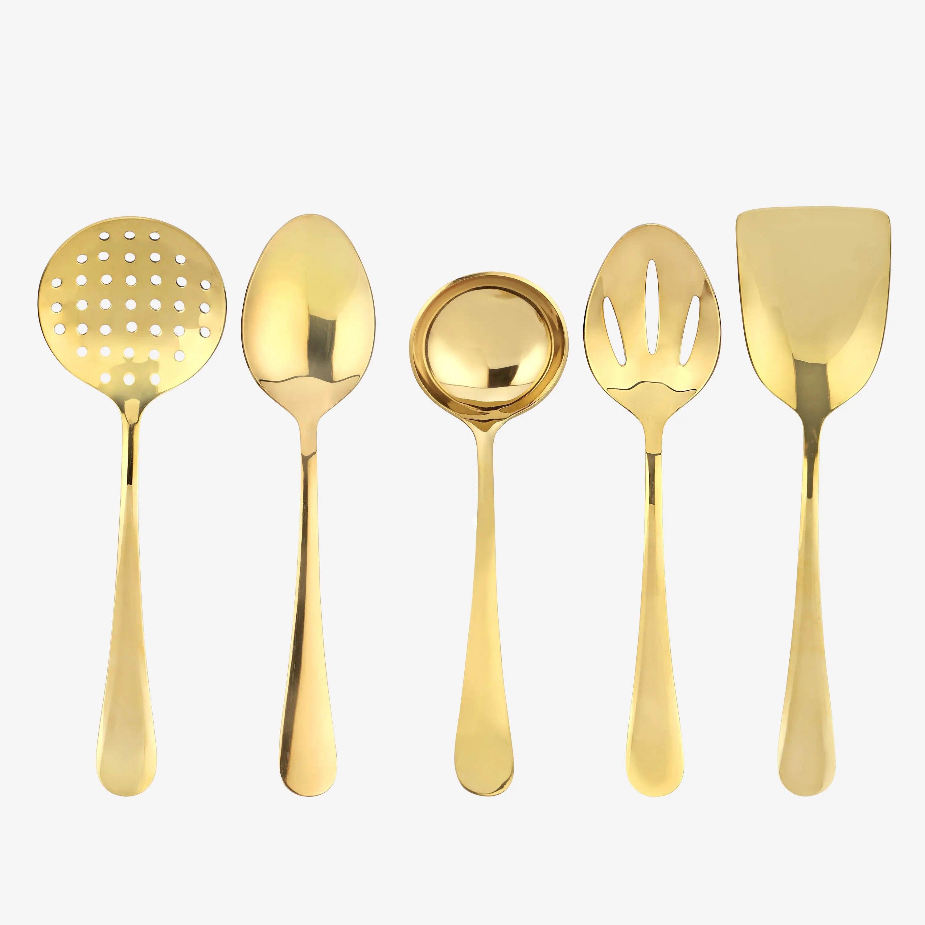 STAINLESS STEEL GOLD PVD 12 G TOOL SET - 5 PCS WITH VELVET BOX - CROCKERY WALA AND COMPANY