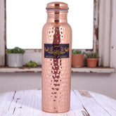 Pure Copper Hammered Bottle for Stylish Hydration 1000ml Crockery Wala And Company Ltd
