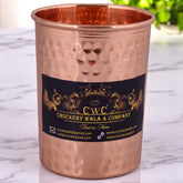 Pure Copper Hammered Design Glass Tumbler Drinkware 275ml Crockery Wala And Company Ltd