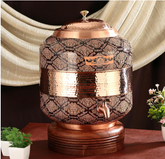 Pure Copper Dispenser Meena Finish Designer 18 Litres CROCKERY WALA AND COMPANY