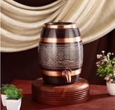 Pure Copper Dispenser Antique Itching Barrel 11X16X16 Size CROCKERY WALA AND COMPANY