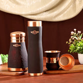 Premium Gift Set Pure Copper Water Bottle Bedside Jar and 2 Glasses CROCKERY WALA AND COMPANY