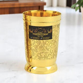 Brass Glass Etching Design Set of 6 Unique Gift Idea - CROCKERY WALA AND COMPANY