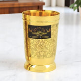 Brass Glass Etching Design Set of 6 Unique Gift Idea Crockery Wala And Company