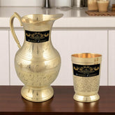 Crockery Wala And Company Brass Jug & Glass Set Tableware Crockery Wala And Company