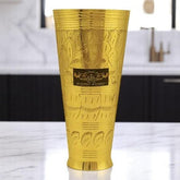 Pure Brass Punjabi Flower Embossed Lassi Glass Tumbler Set Crockery Wala And Company Ltd