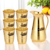 Brass Pari Lemon Set - 7 Pcs With Jug And Glasses CROCKERY WALA AND COMPANY